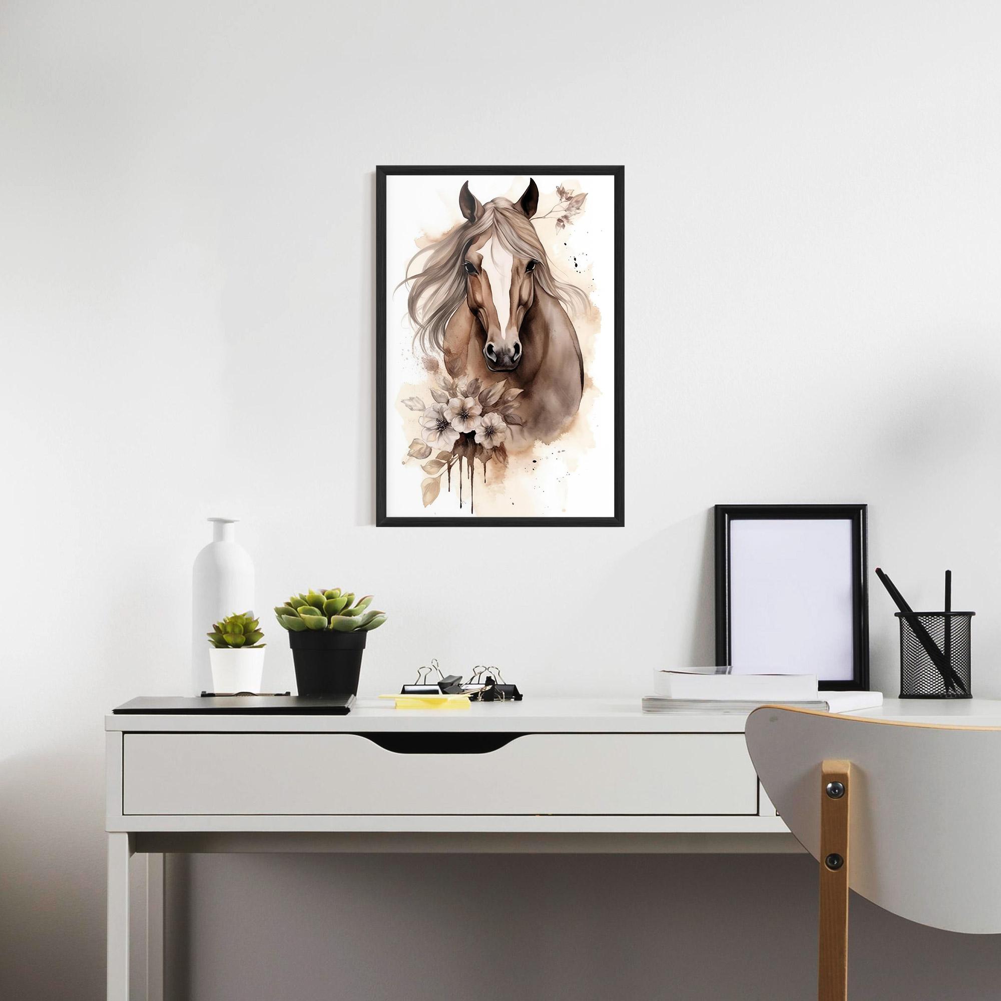 Plakat w Ramie Flower Brown Horse mockup 7