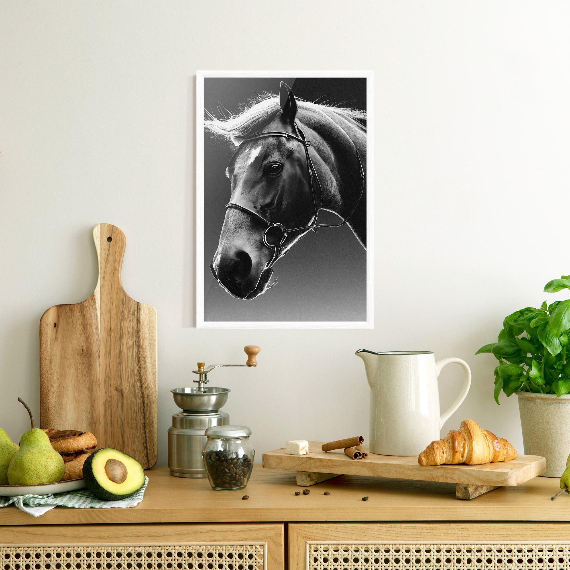 Plakat w Ramie Black Horse Profile mockup 8