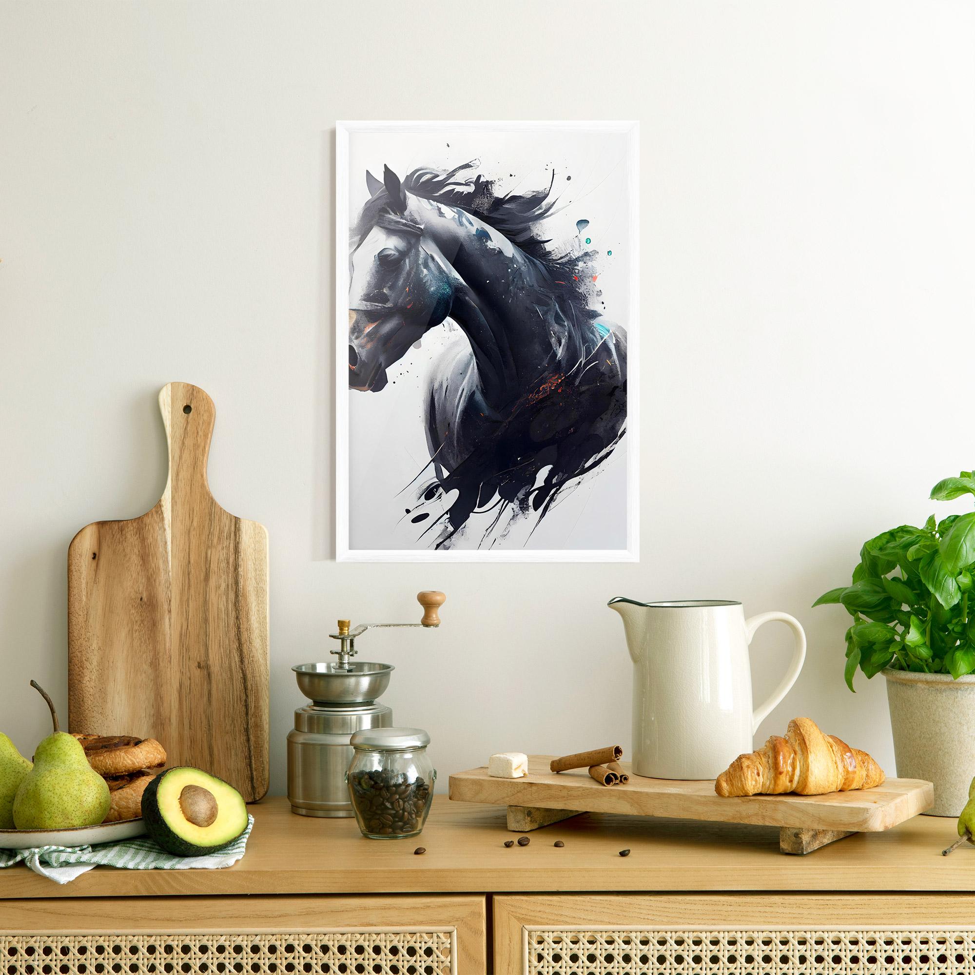 Plakat w Ramie Black Paint Horse mockup 8