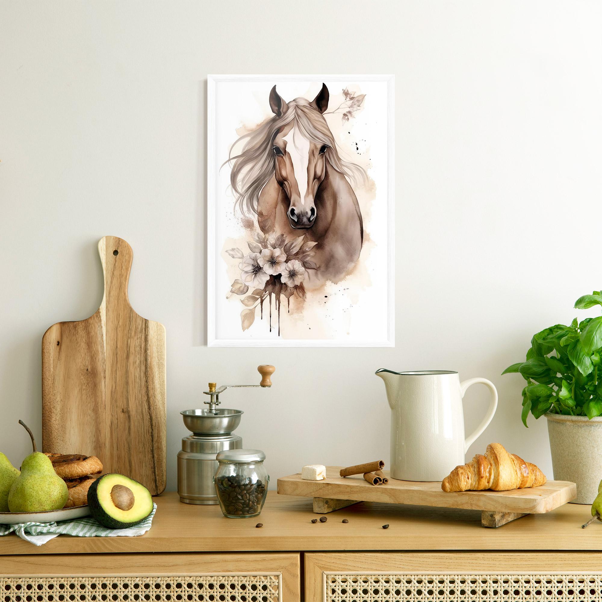 Plakat w Ramie Flower Brown Horse mockup 8