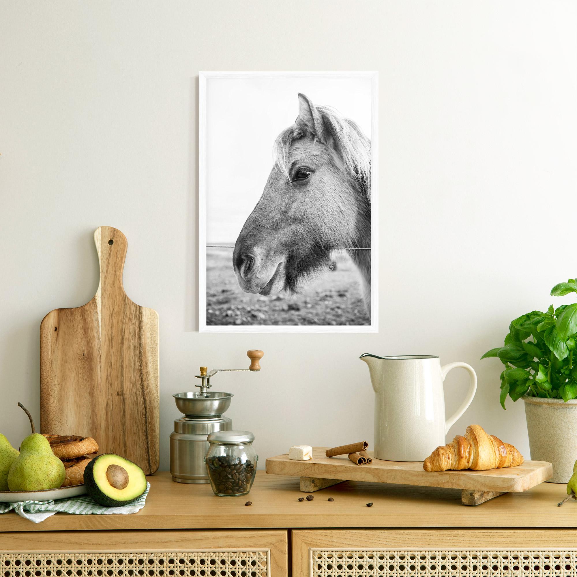 Plakat w Ramie Gray Horse Head mockup 8