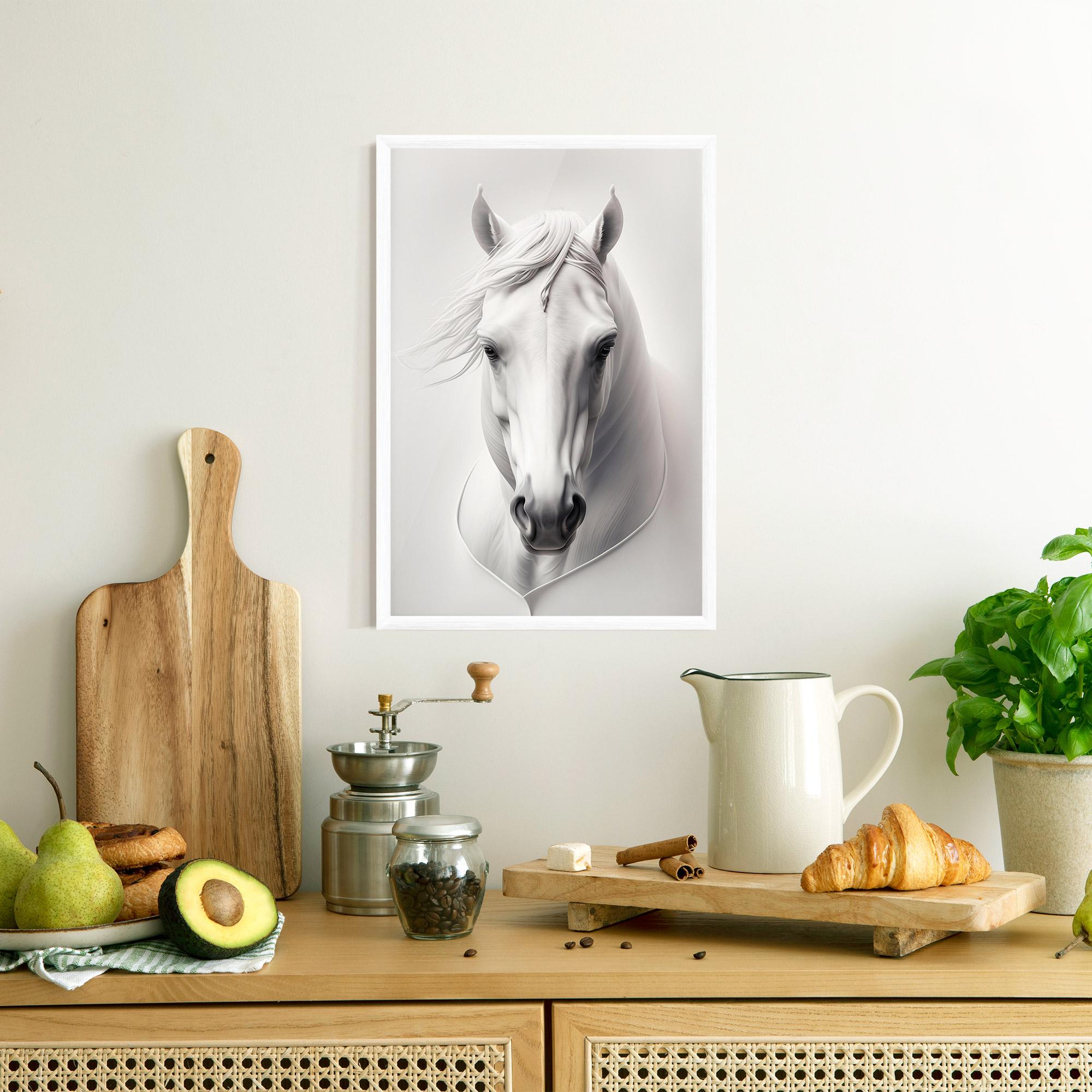 Plakat w Ramie White Horse Portrait mockup 8