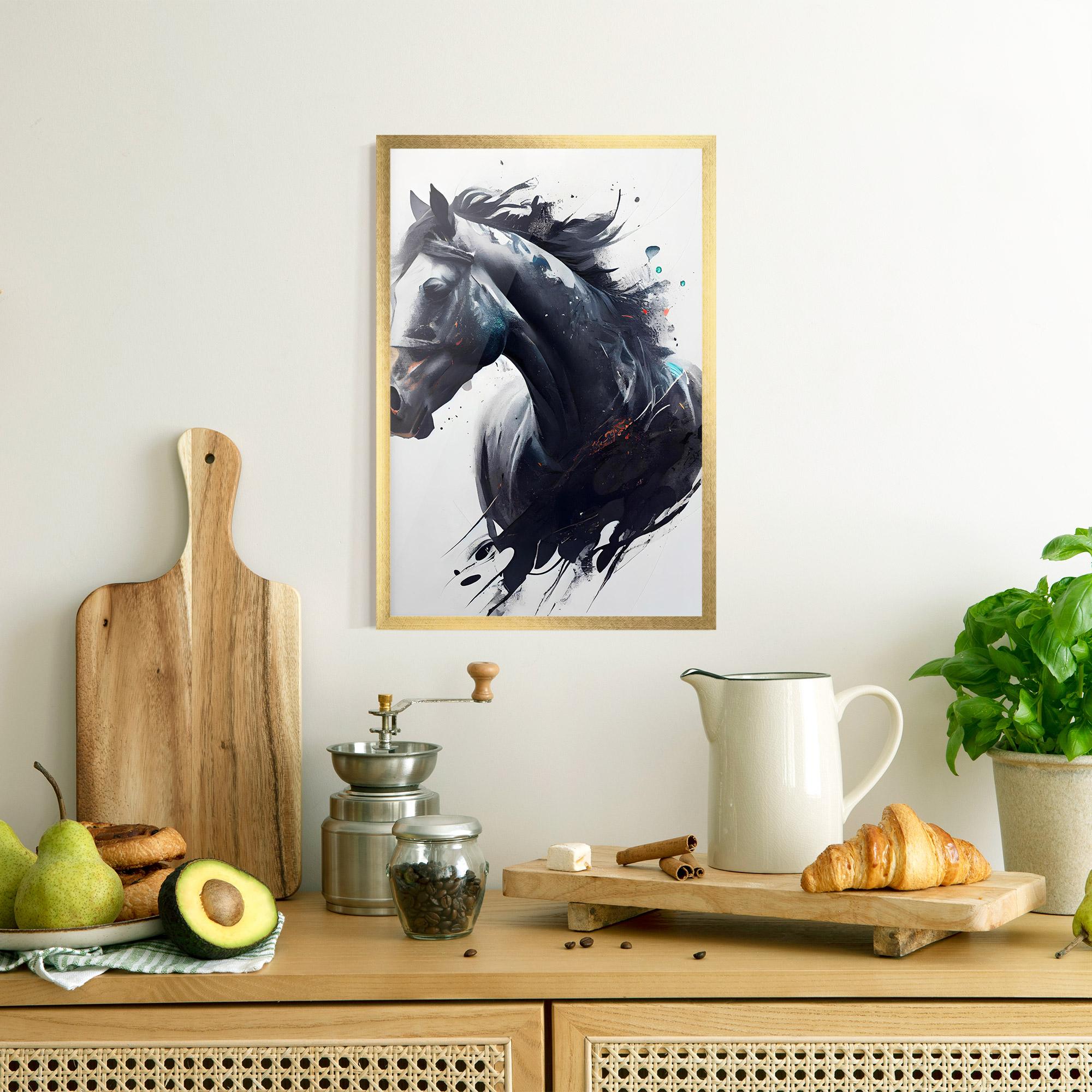 Plakat w Ramie Black Paint Horse mockup 8
