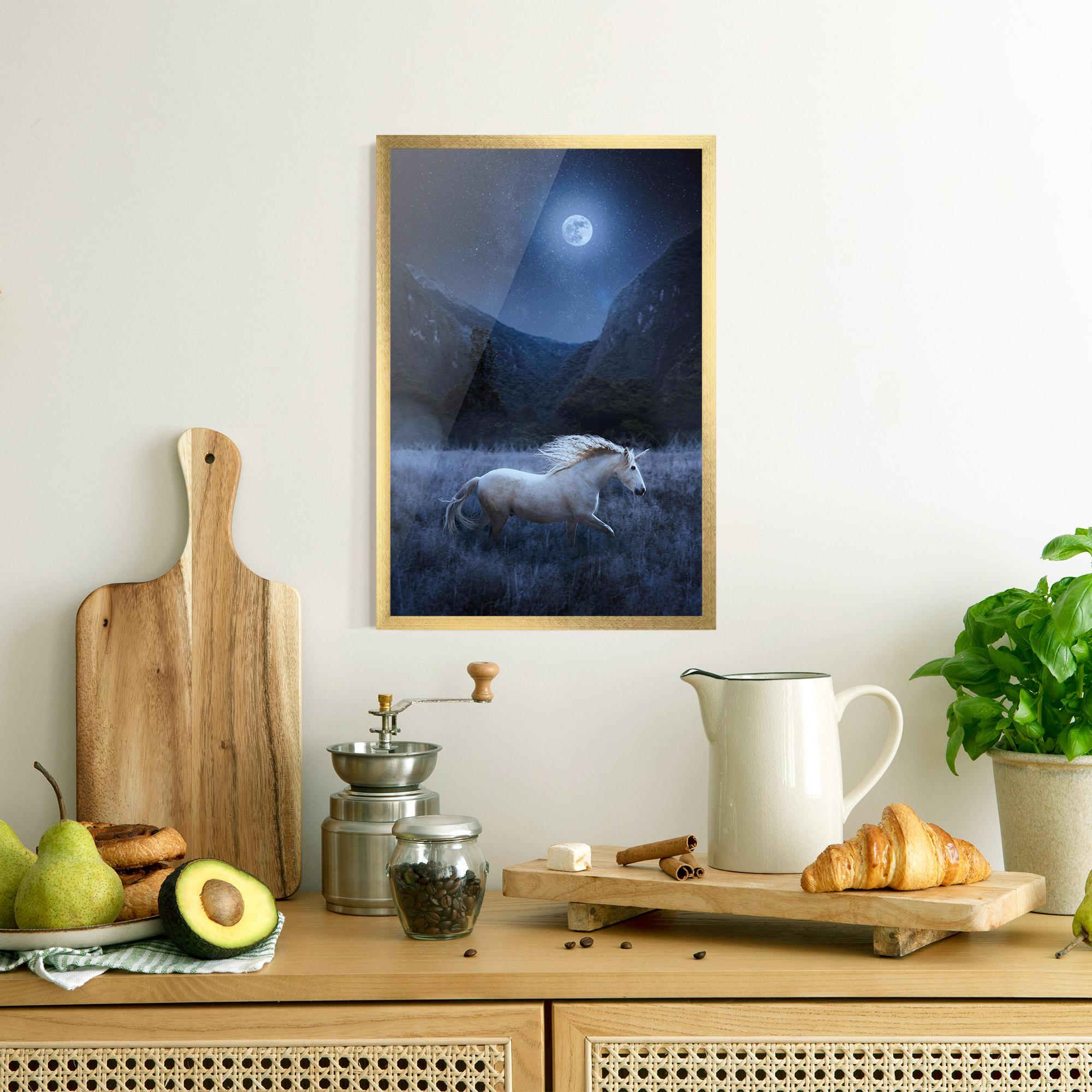Plakat w Ramie Blue Moon Unicorn mockup 8