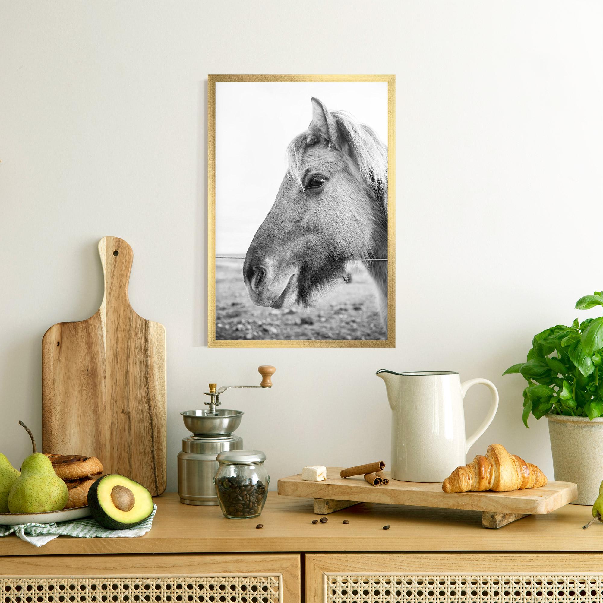 Plakat w Ramie Gray Horse Head mockup 8