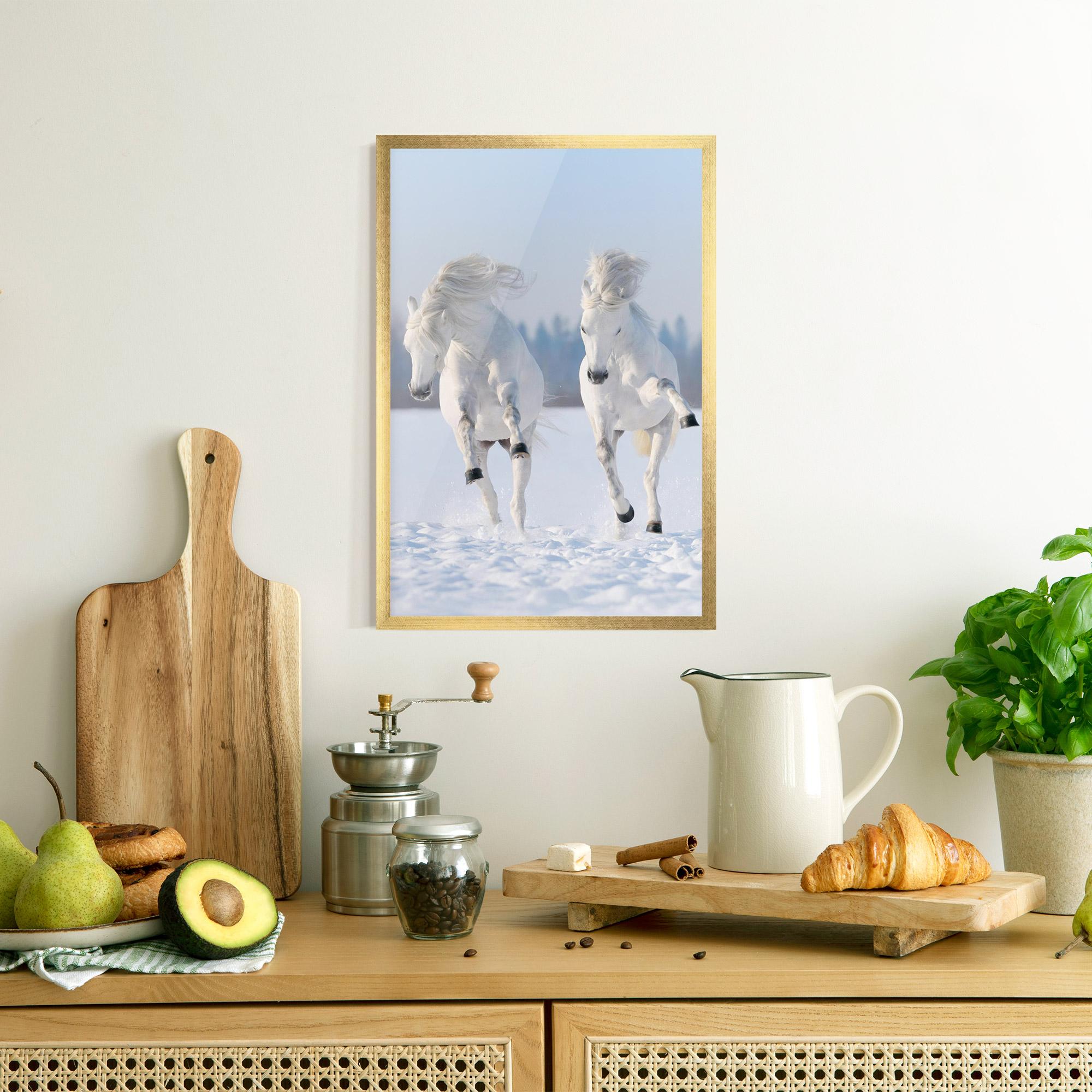 Plakat w Ramie Happy Horses Running mockup 8
