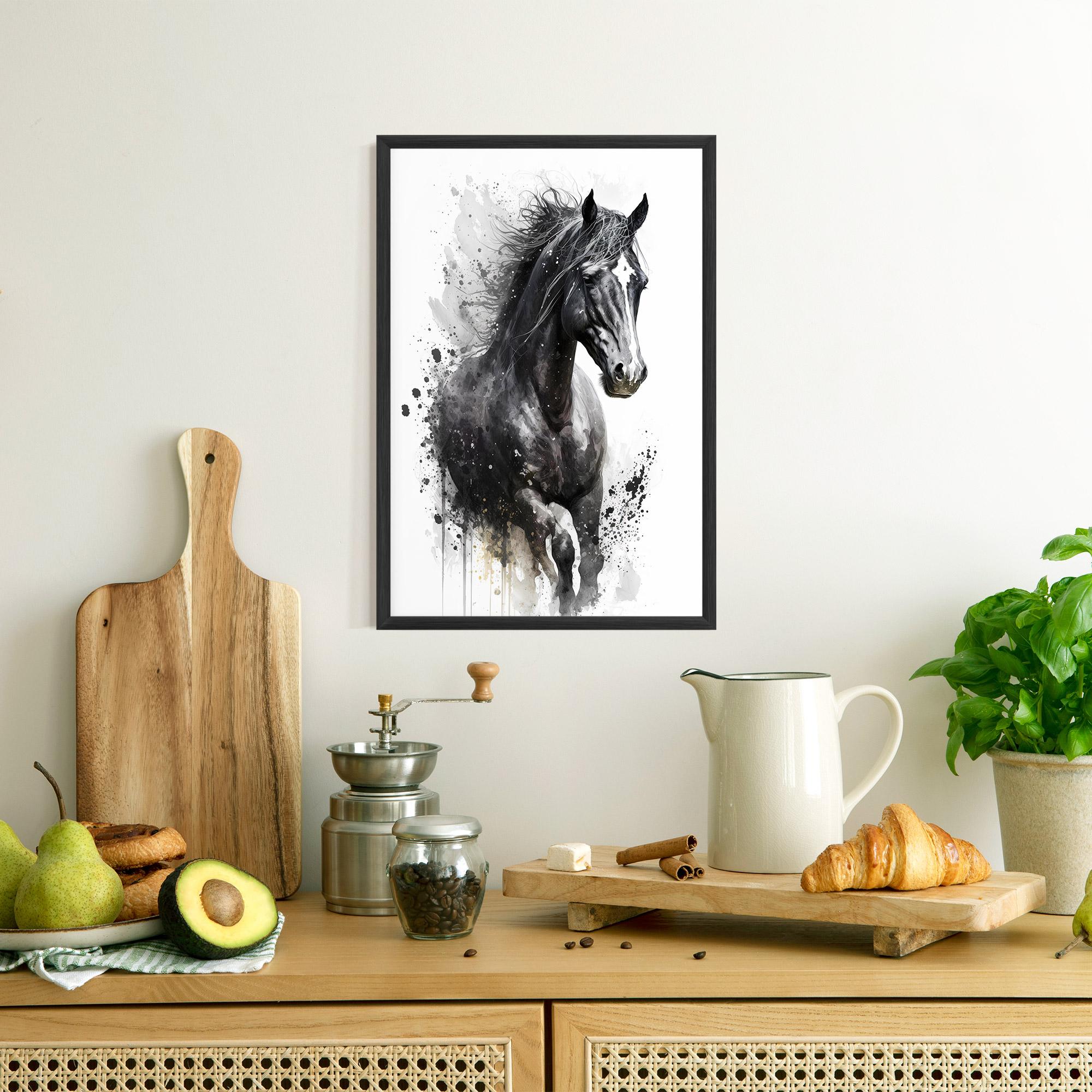 Plakat w Ramie Black Horse mockup 8