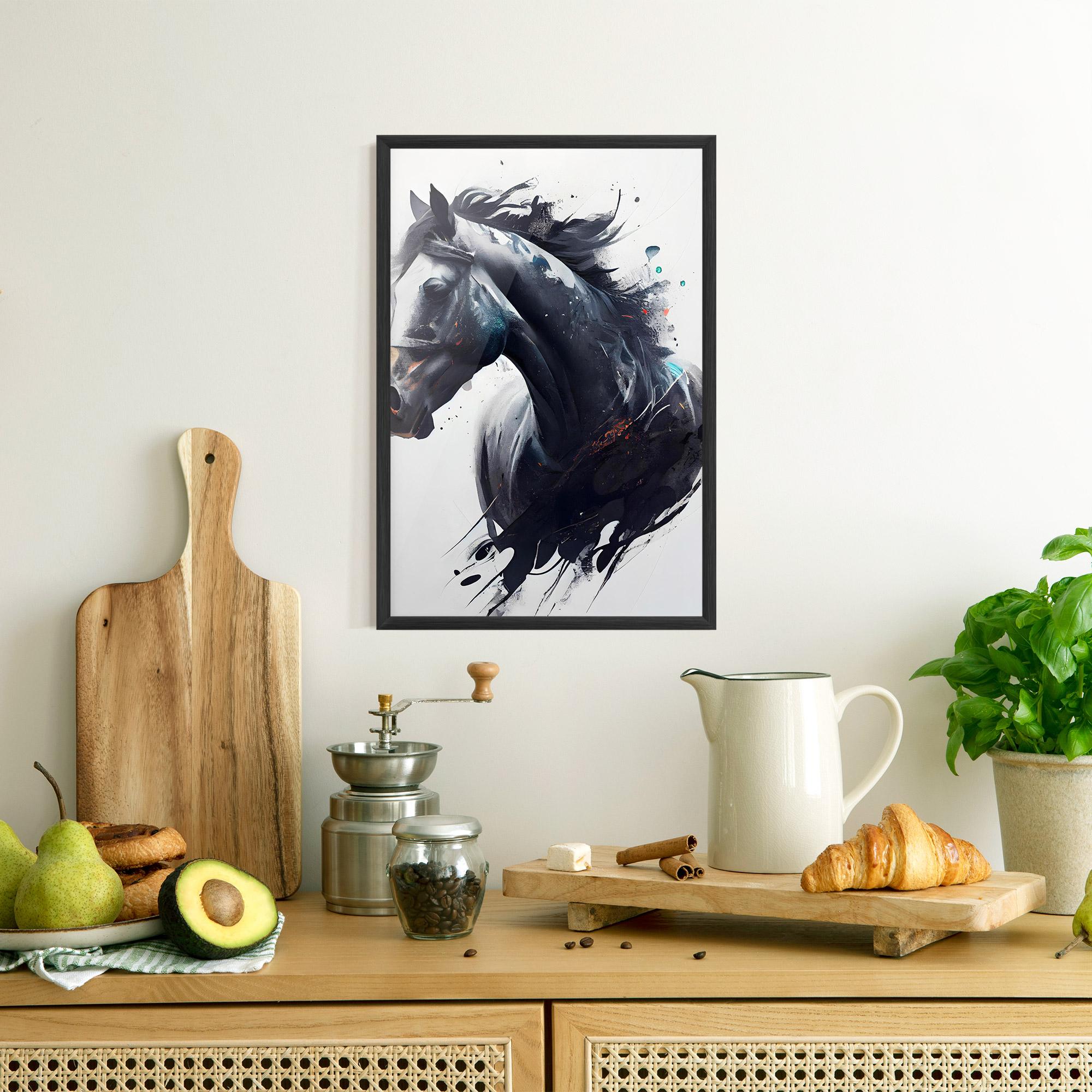 Plakat w Ramie Black Paint Horse mockup 8
