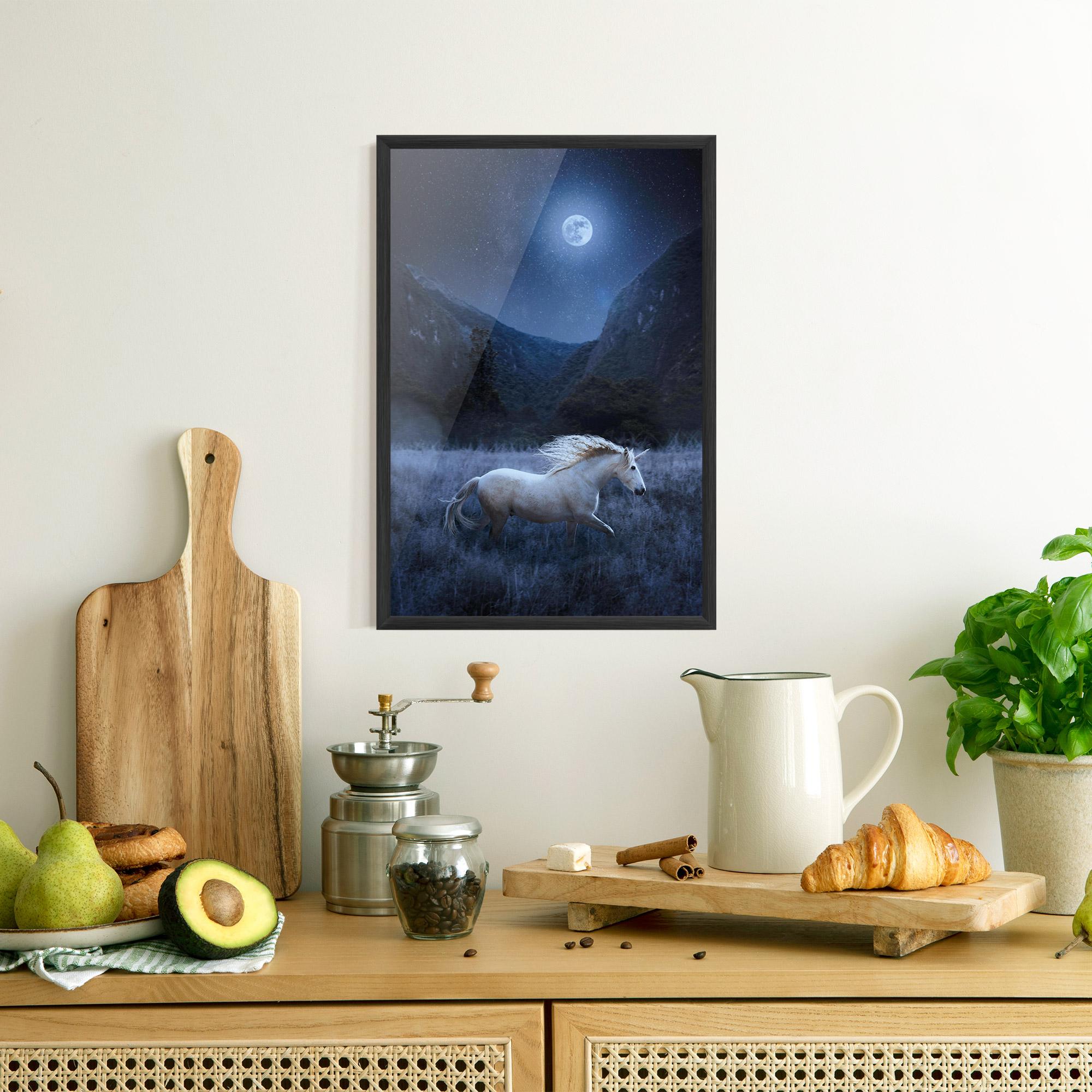 Plakat w Ramie Blue Moon Unicorn mockup 8