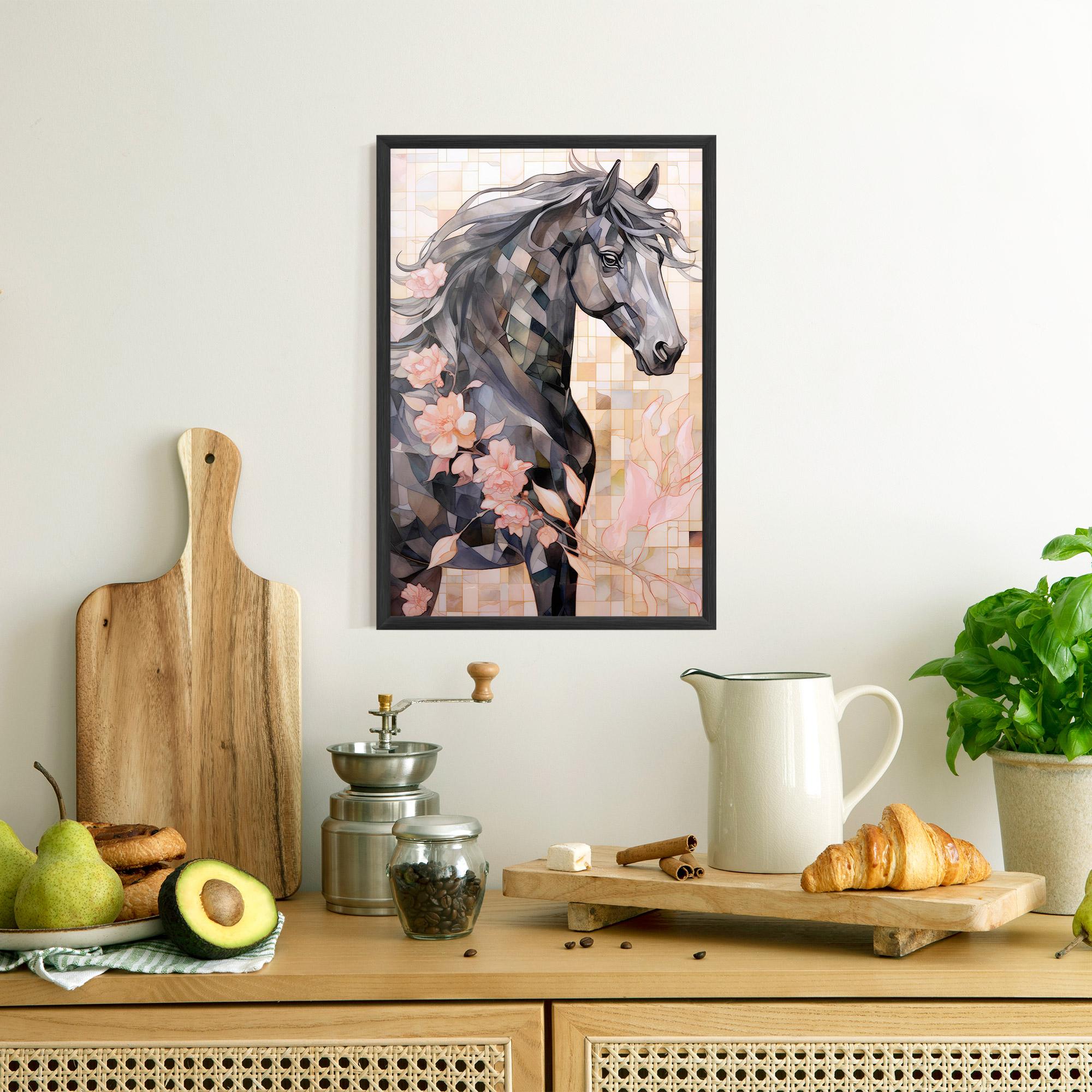 Plakat w Ramie Mosaic Painting Horse mockup 8