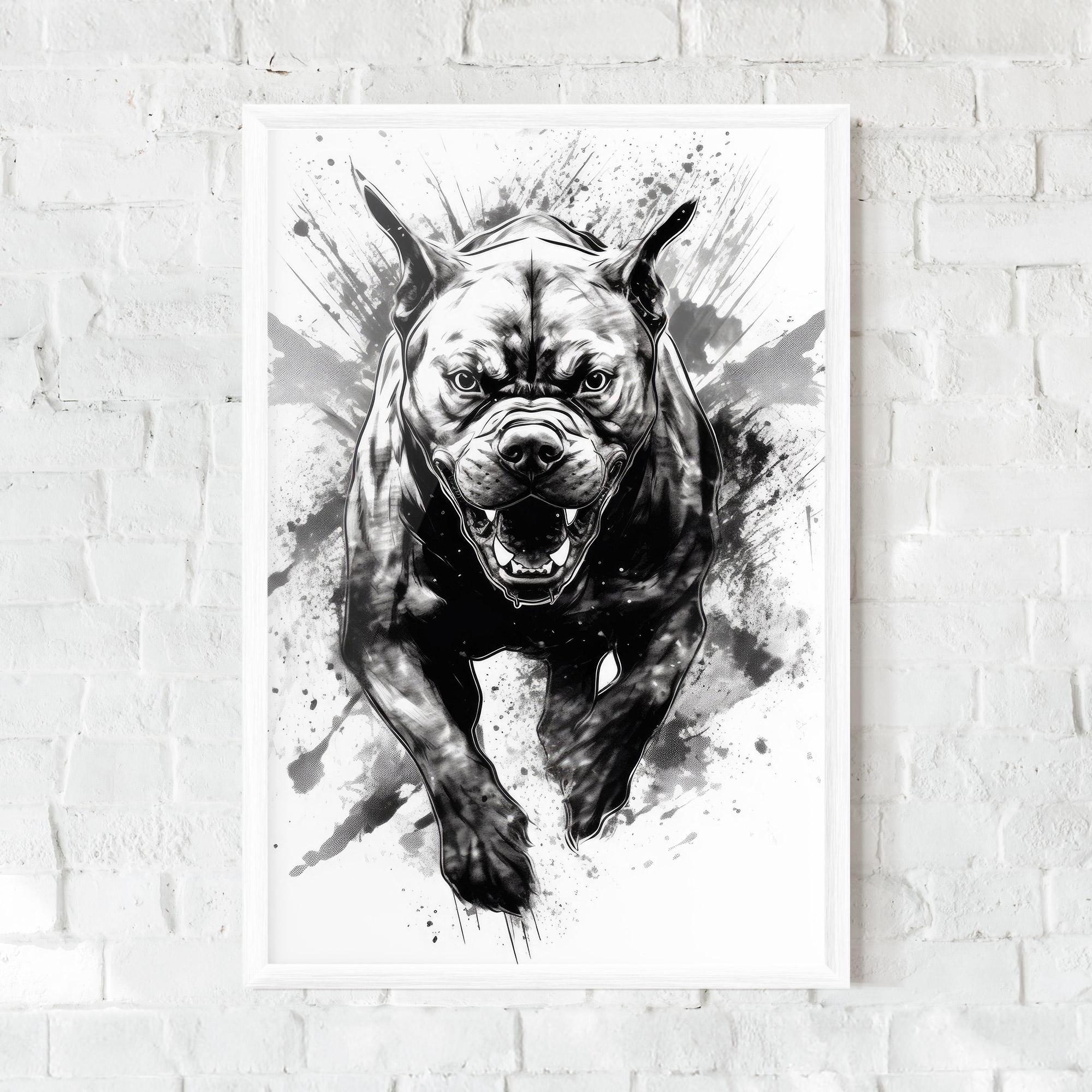 Plakat w Ramie Angry Dog Jump mockup 0