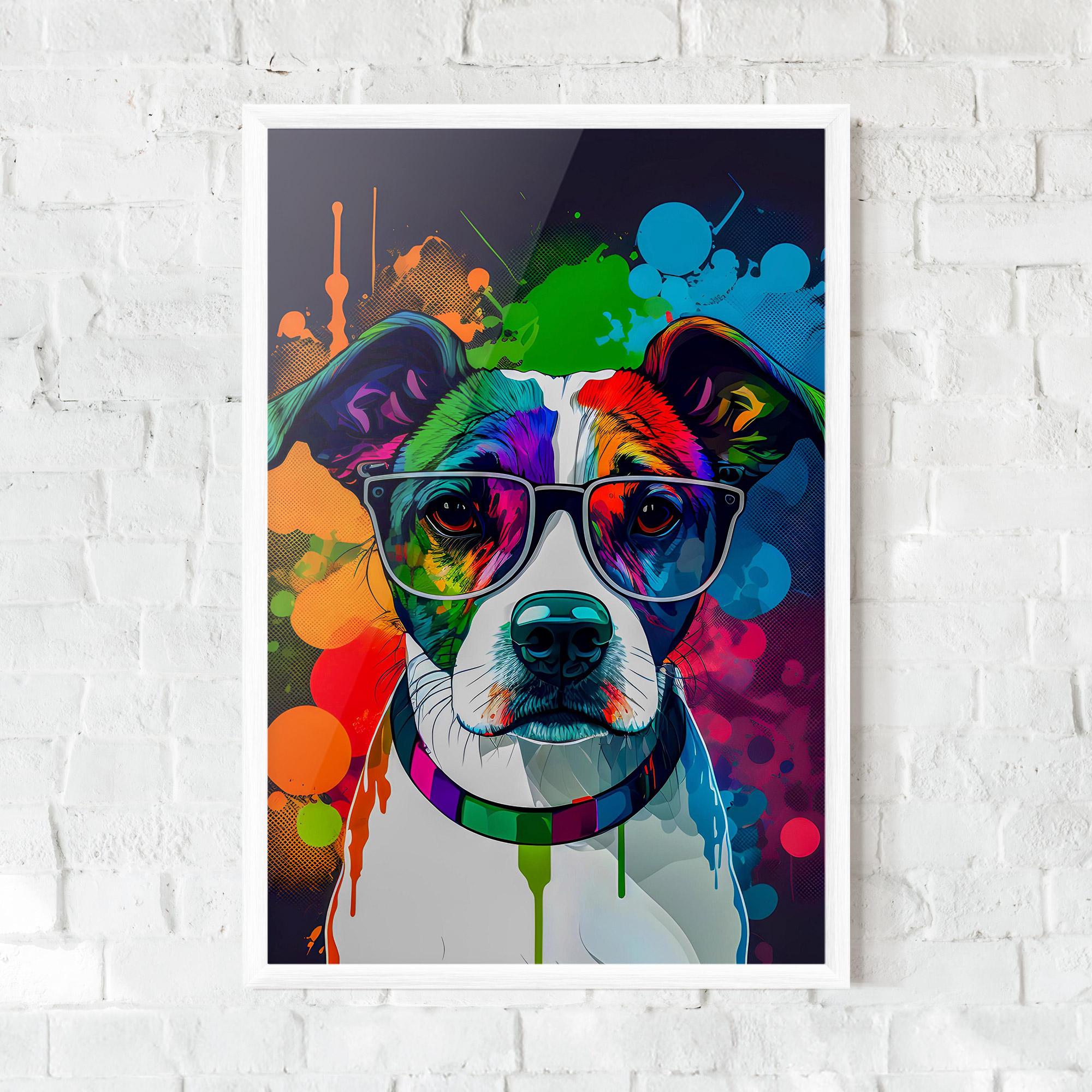 Plakat w Ramie Colorful Dog mockup 0