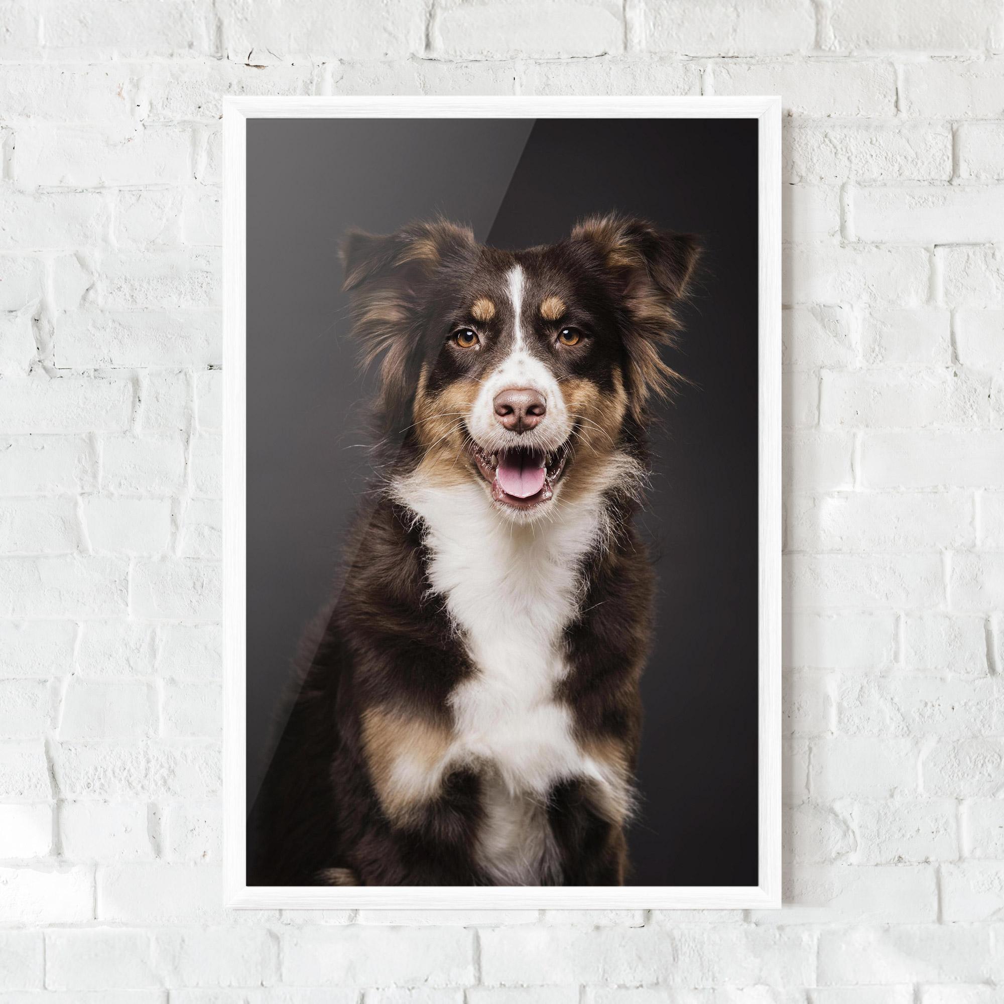 Plakat w Ramie Cute Dog Sitting mockup 0