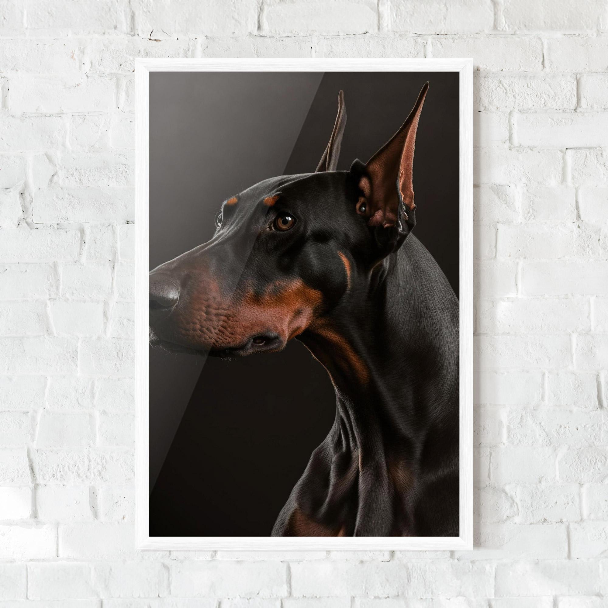 Plakat w Ramie Doberman Dog Portrait mockup 0