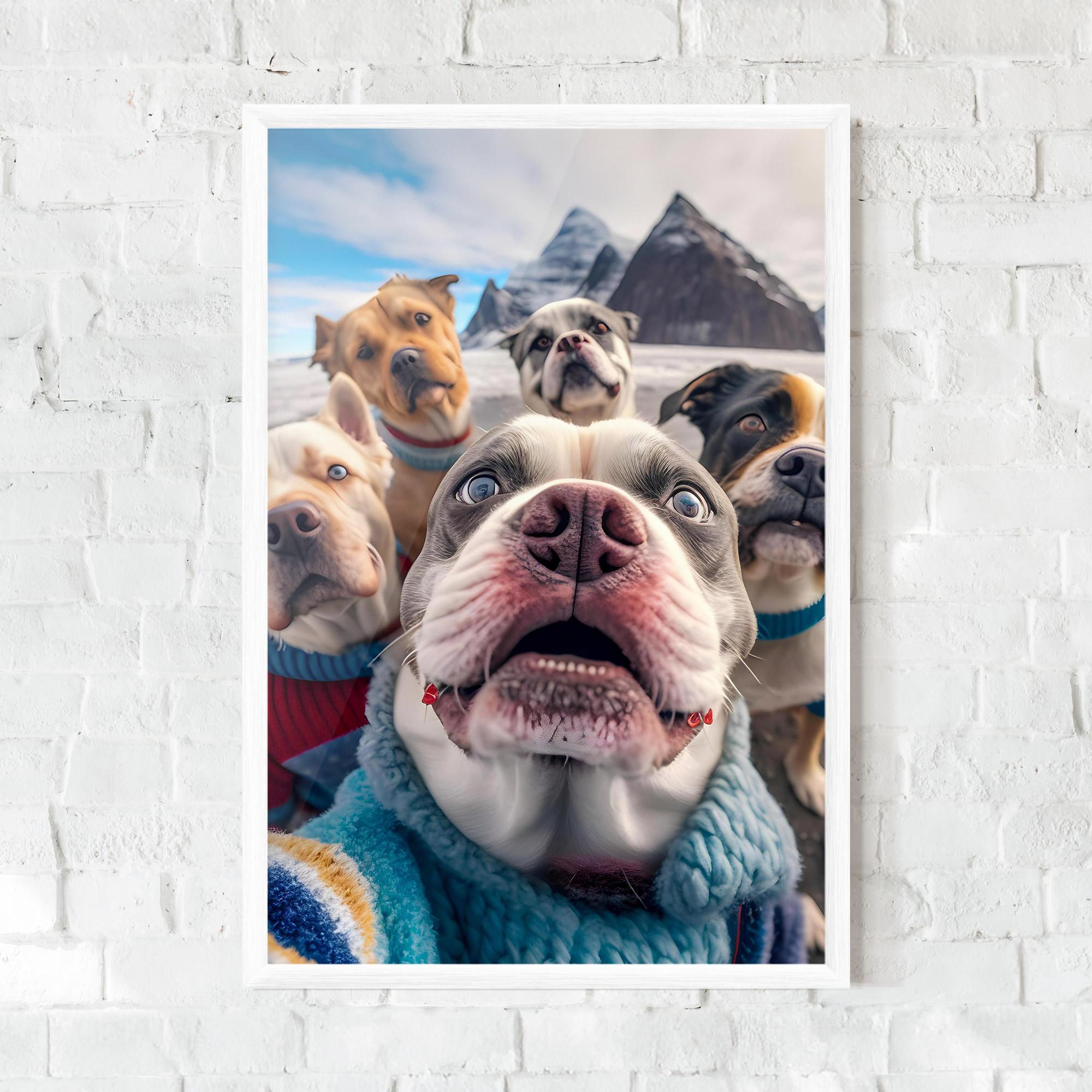 Plakat w Ramie Dogs Selfie Group mockup 0