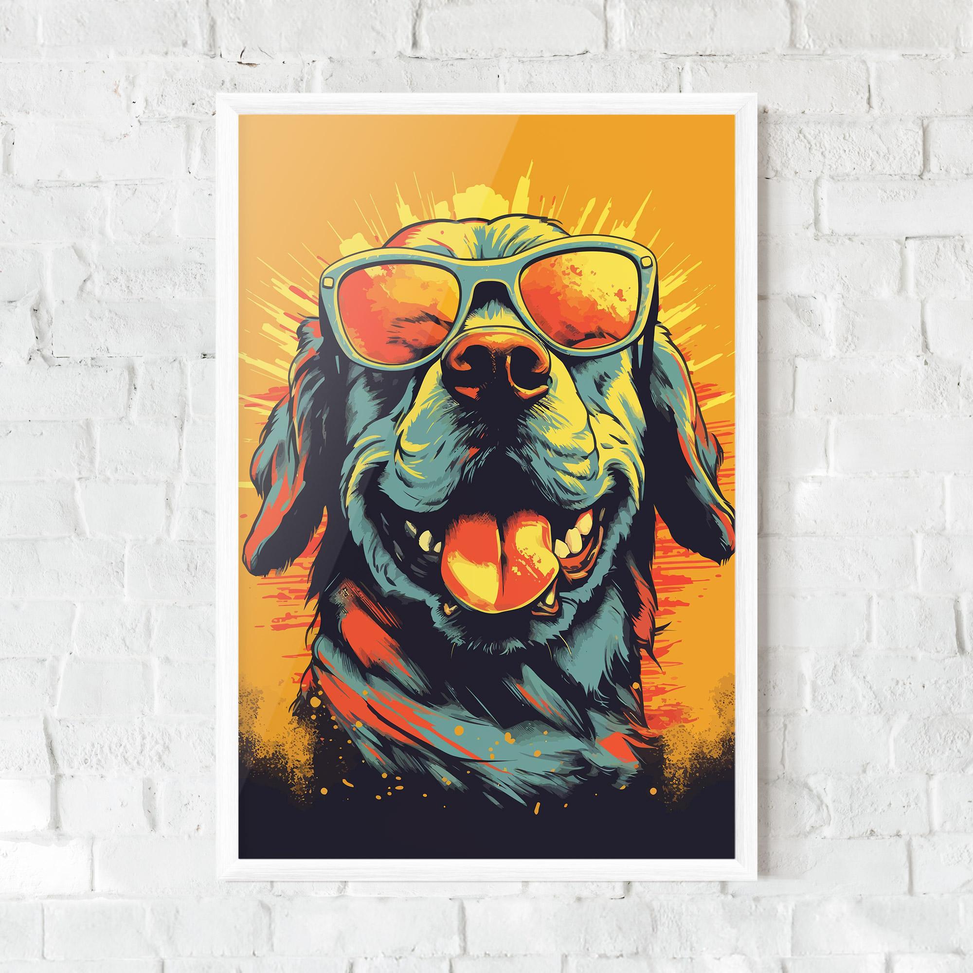 Plakat w Ramie Sunglasses Dog mockup 0