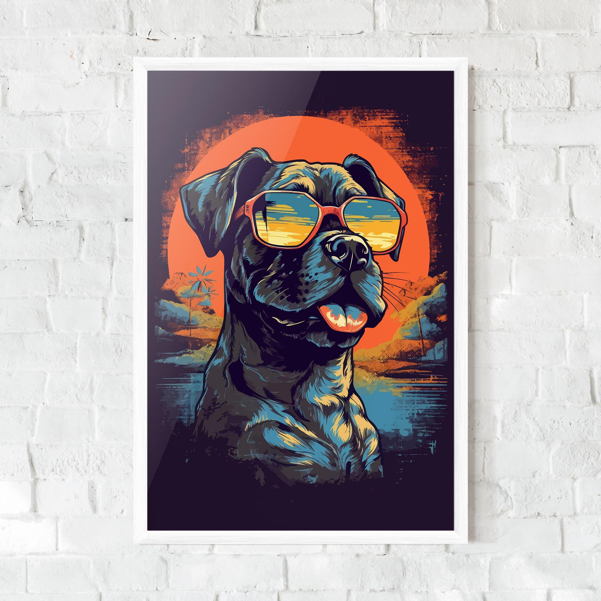Plakat w Ramie Sunset Dog mockup 0