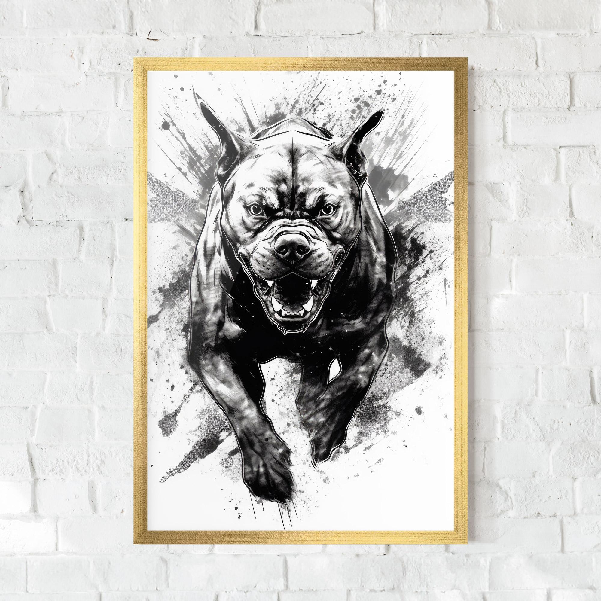 Plakat w Ramie Angry Dog Jump mockup 0