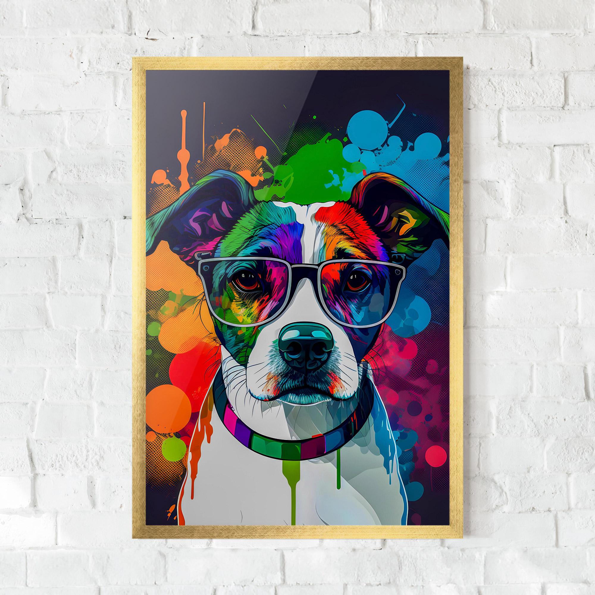 Plakat w Ramie Colorful Dog mockup 0