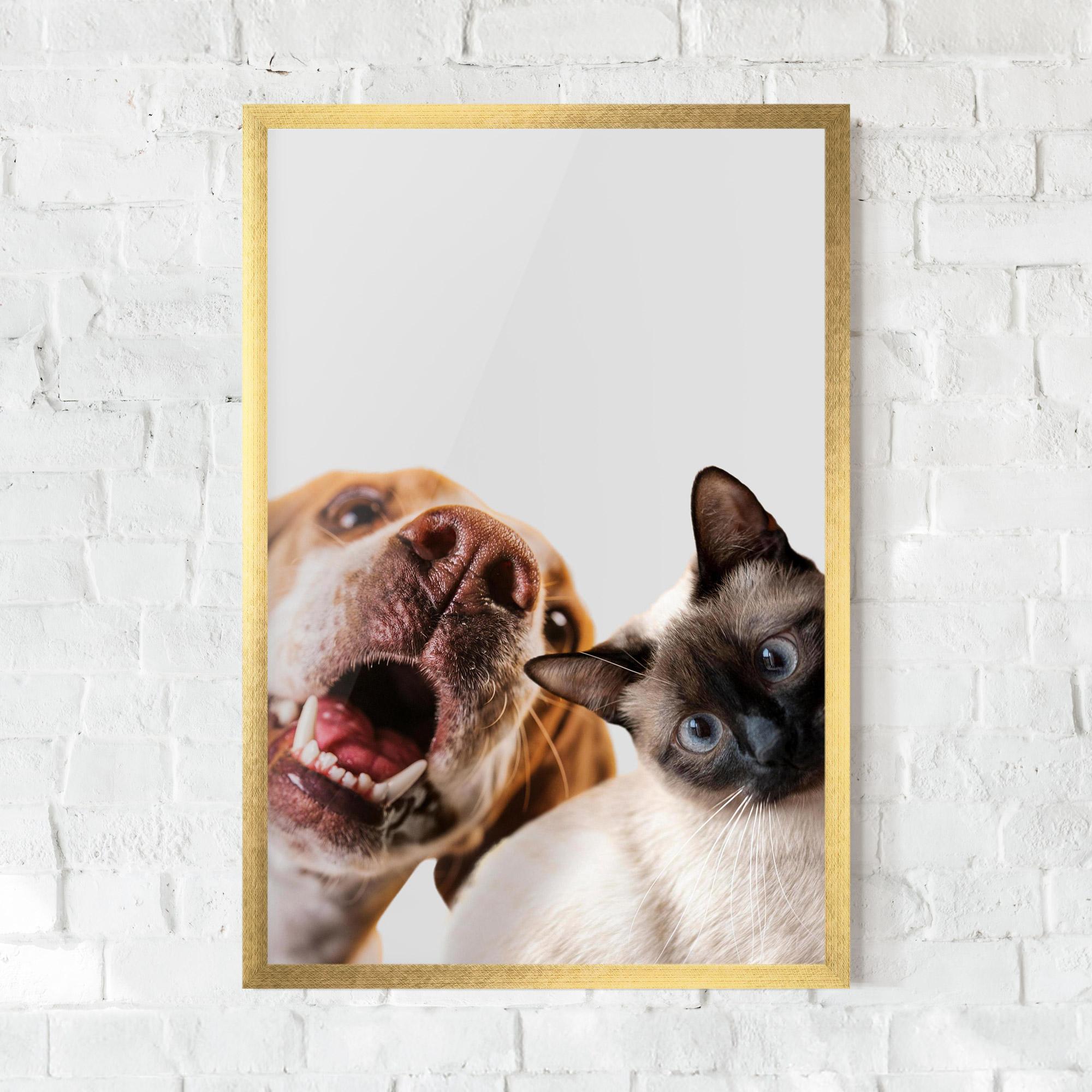Plakat w Ramie Cute Pet Collage mockup 0