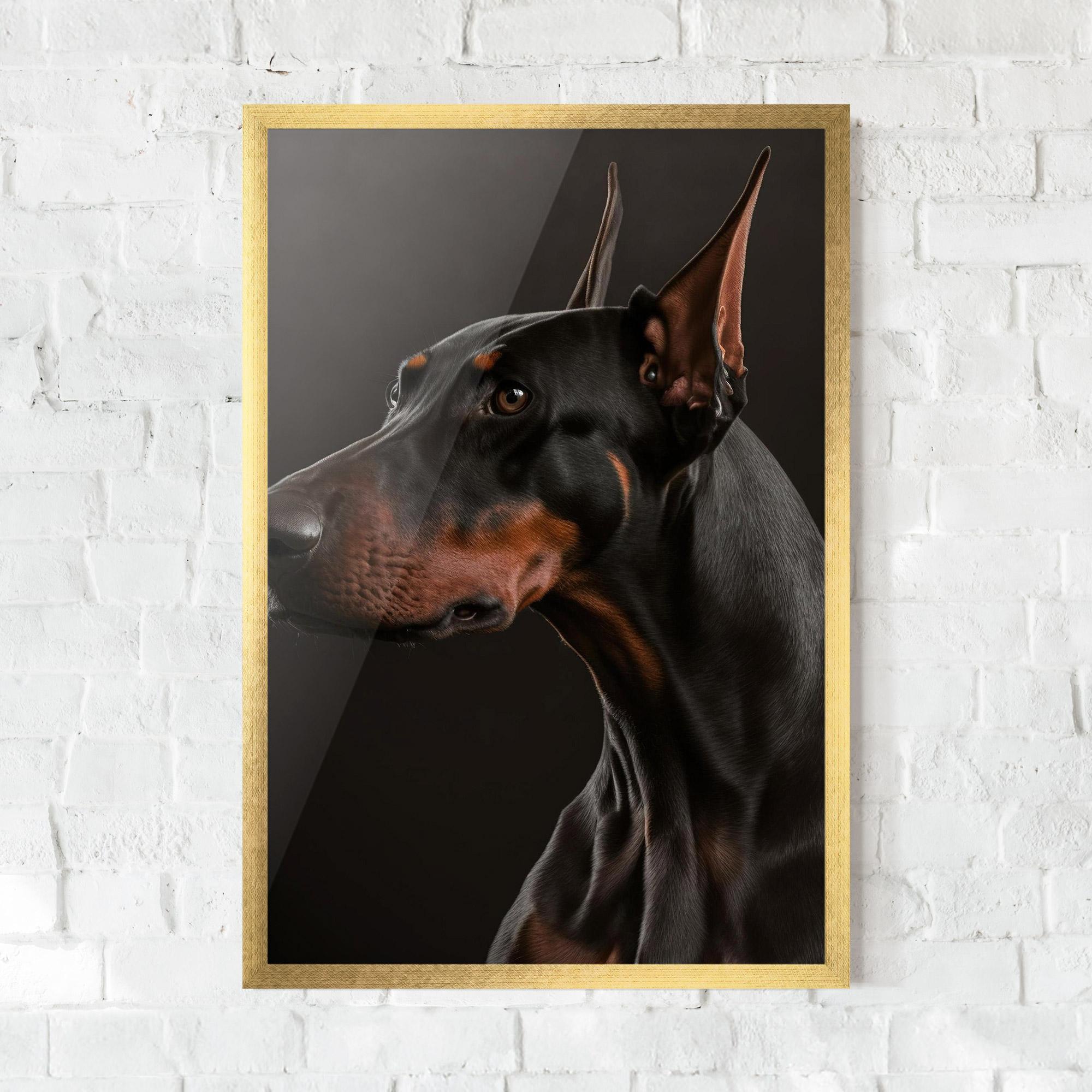 Plakat w Ramie Doberman Dog Portrait mockup 0