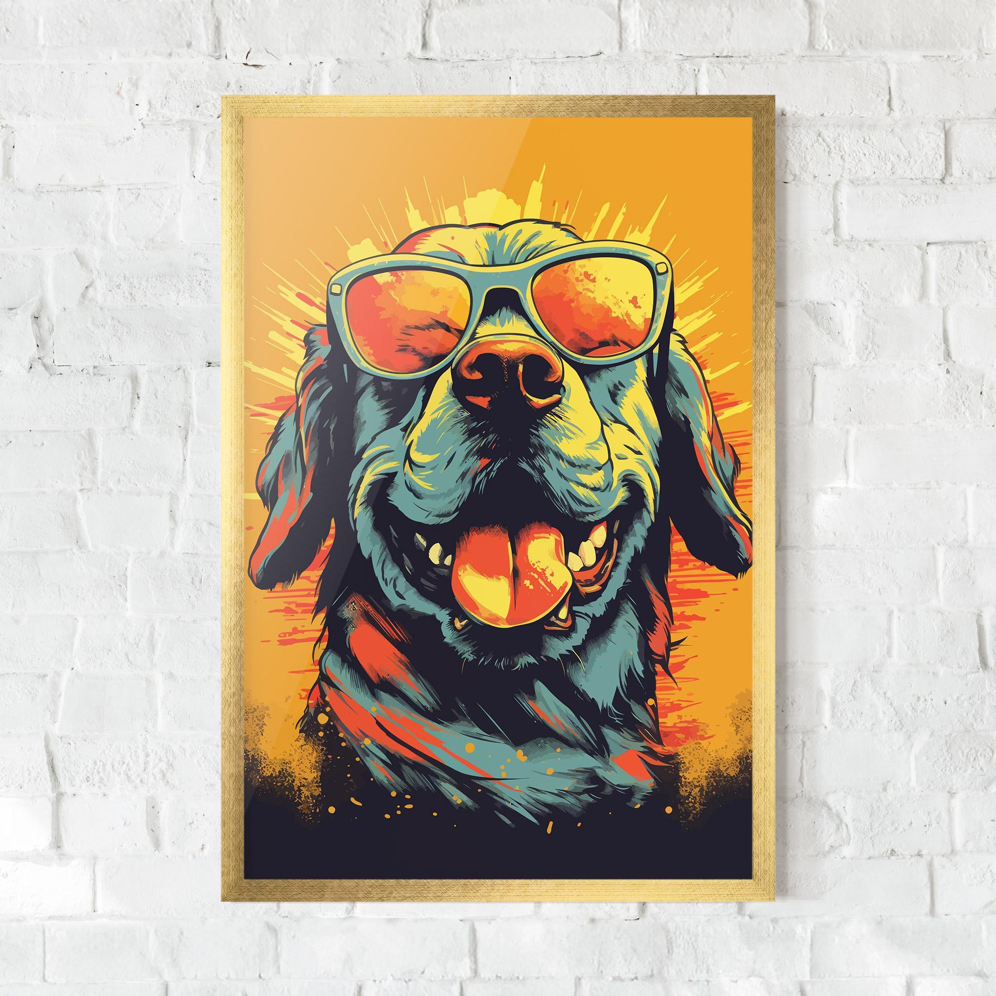 Plakat w Ramie Sunglasses Dog mockup 0