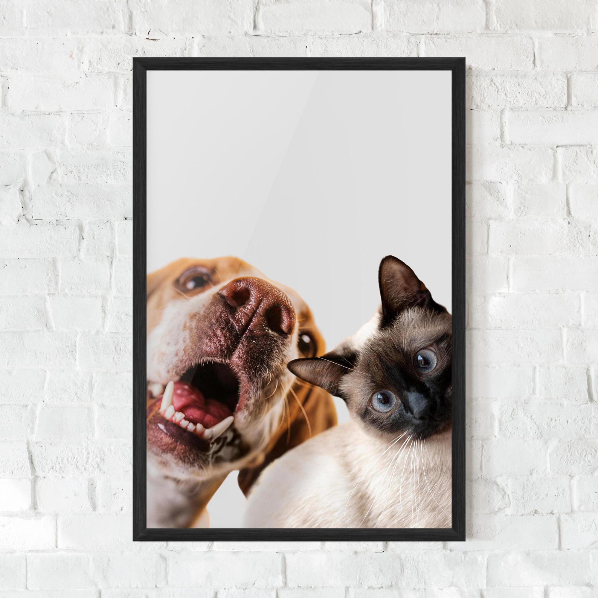 Plakat w Ramie Cute Pet Collage mockup 0
