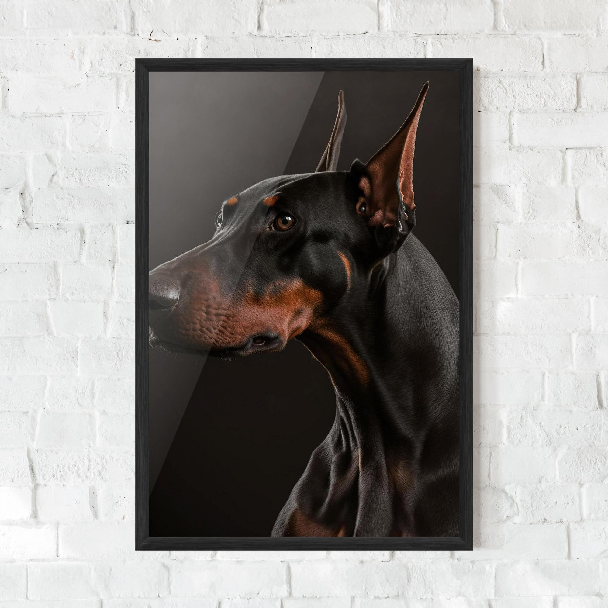 Plakat w Ramie Doberman Dog Portrait mockup 0
