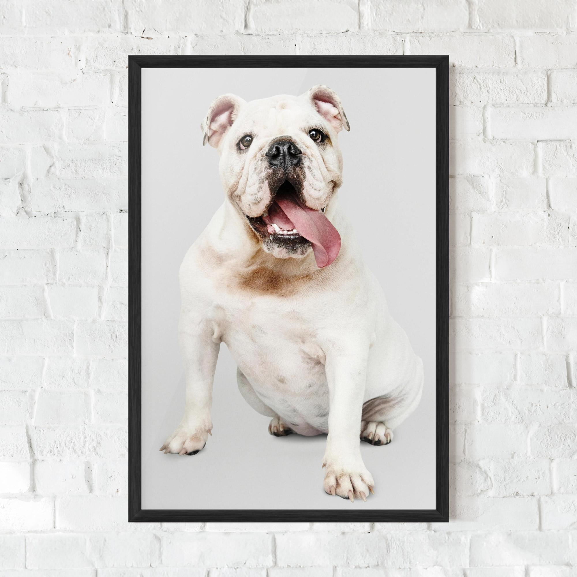 Plakat w Ramie Happy White Dog mockup 0