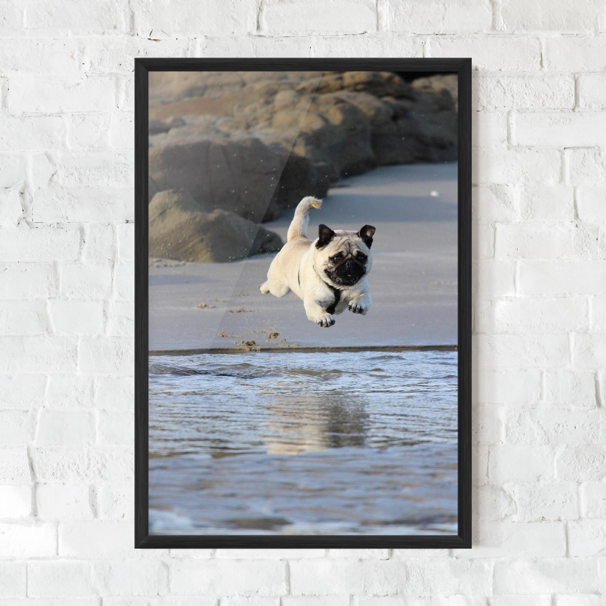 Plakat w Ramie Water Pug mockup 0