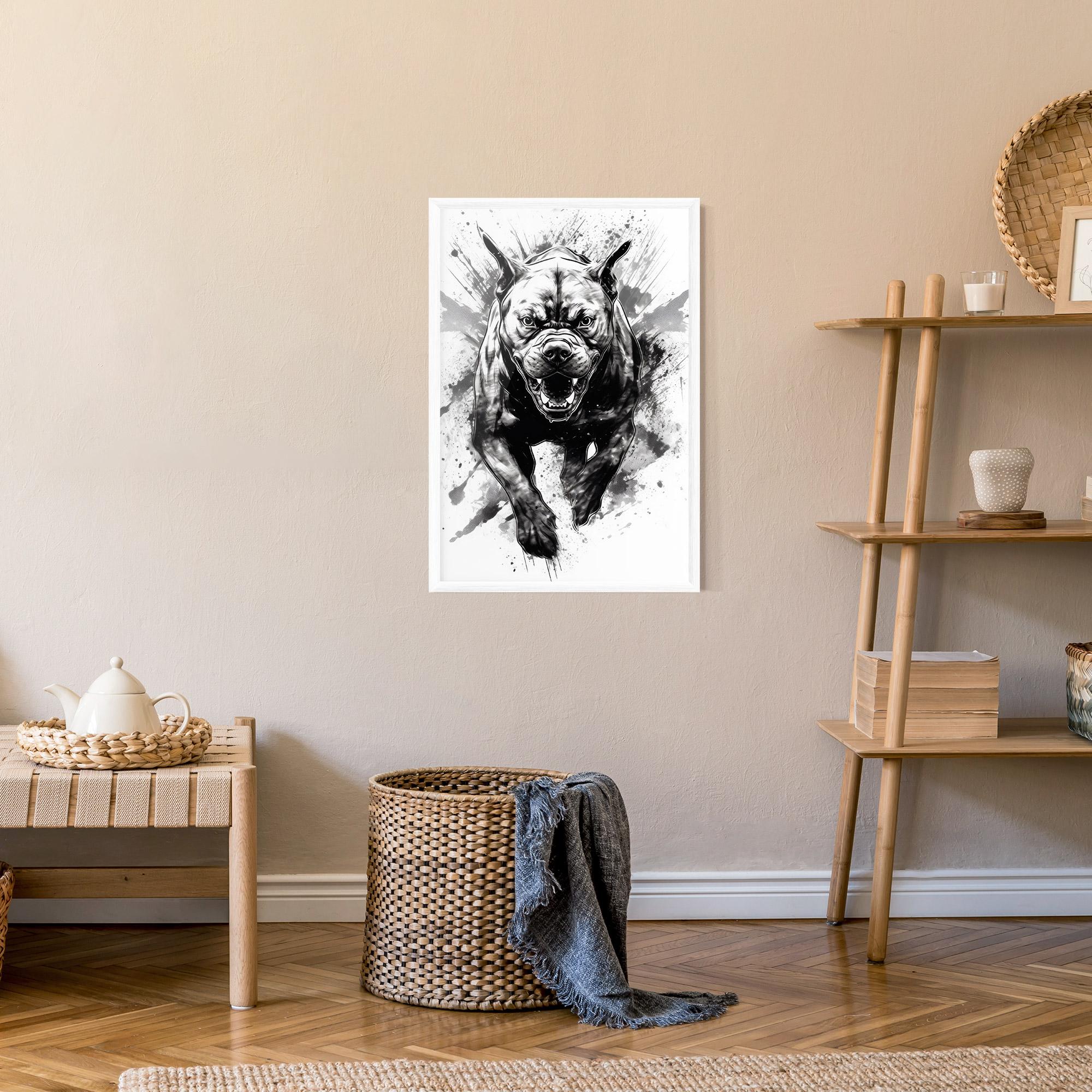 Plakat w Ramie Angry Dog Jump mockup 9