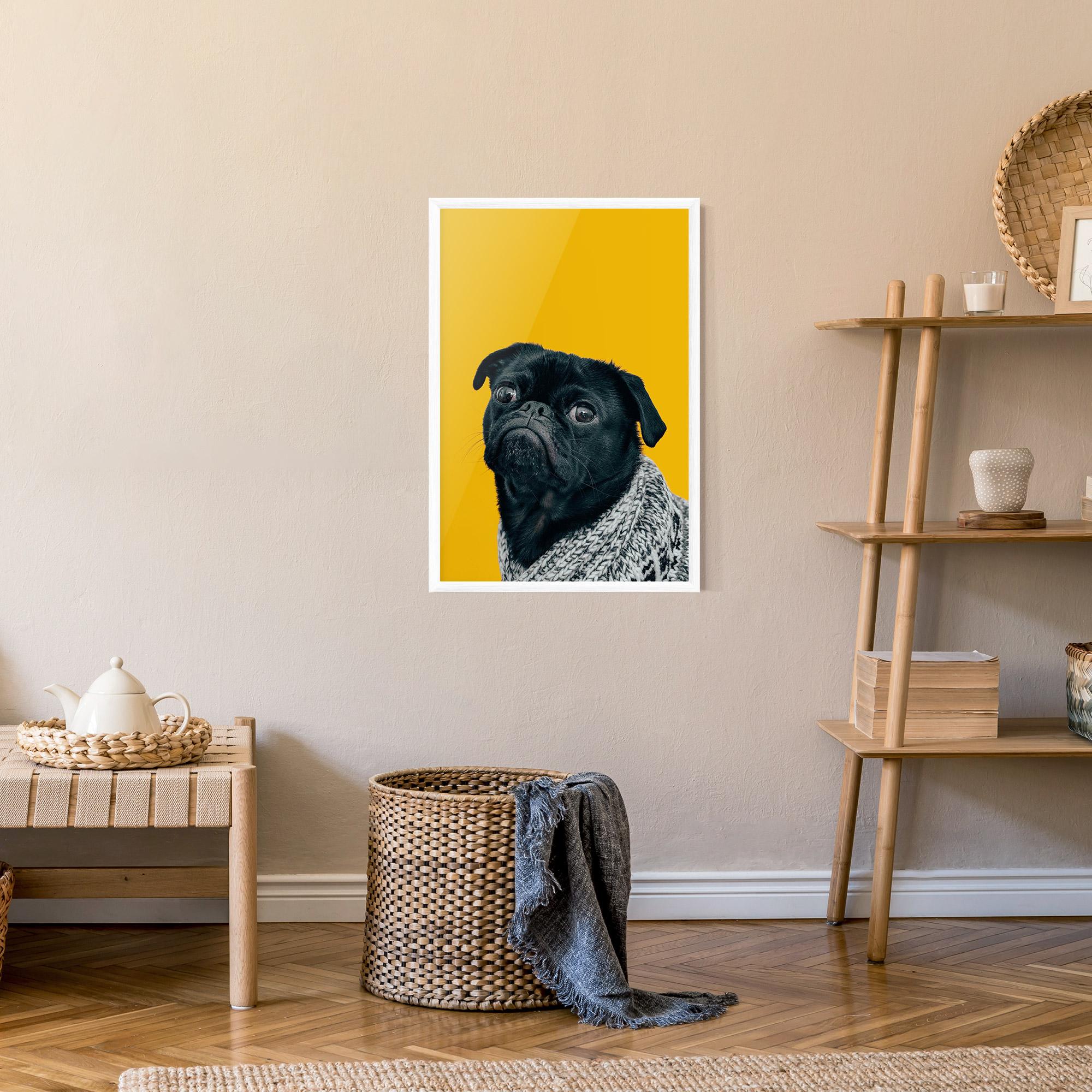 Plakat w Ramie Black Pug mockup 9