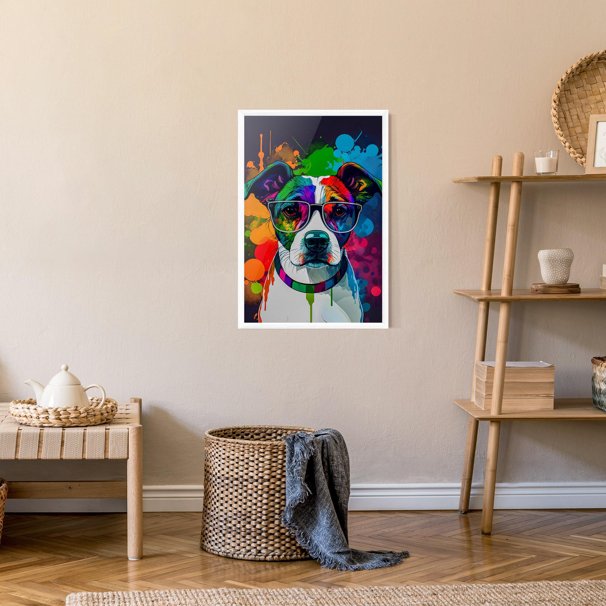 Plakat w Ramie Colorful Dog mockup 9