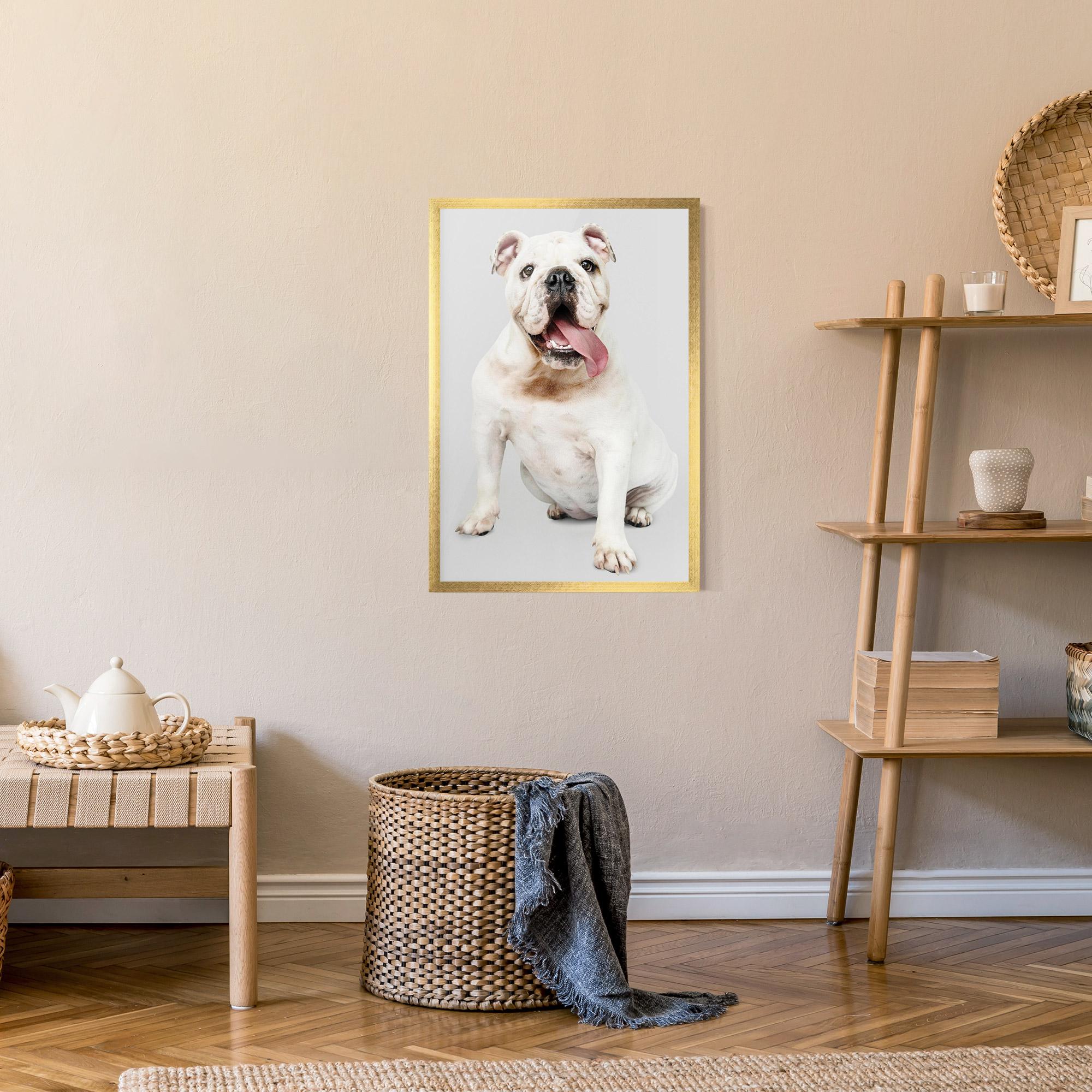 Plakat w Ramie Happy White Dog mockup 9