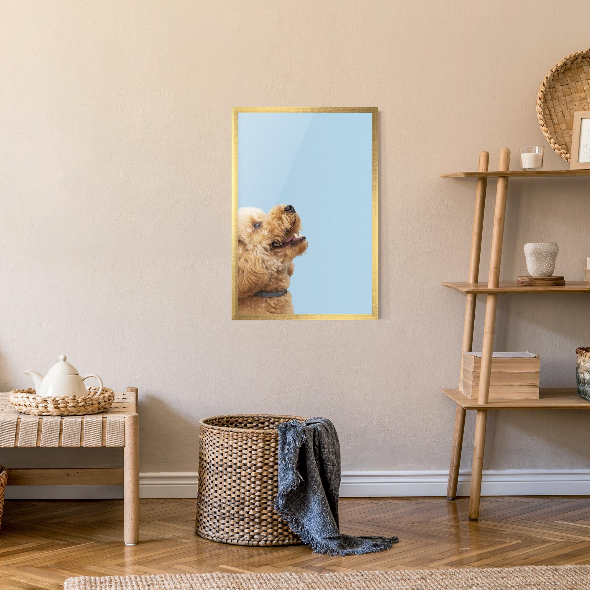 Plakat w Ramie Yellow Cute Dog mockup 9