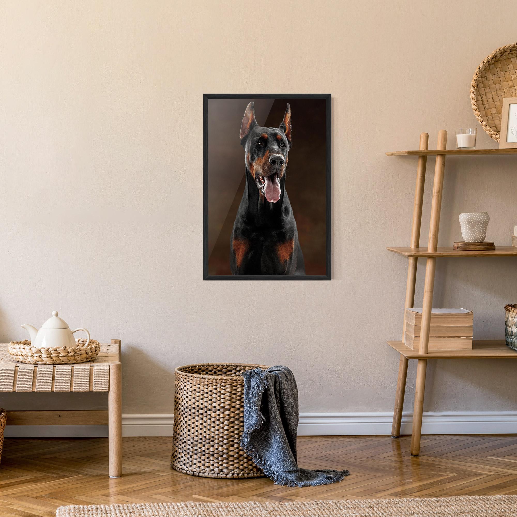Plakat w Ramie Doberman Looking mockup 9