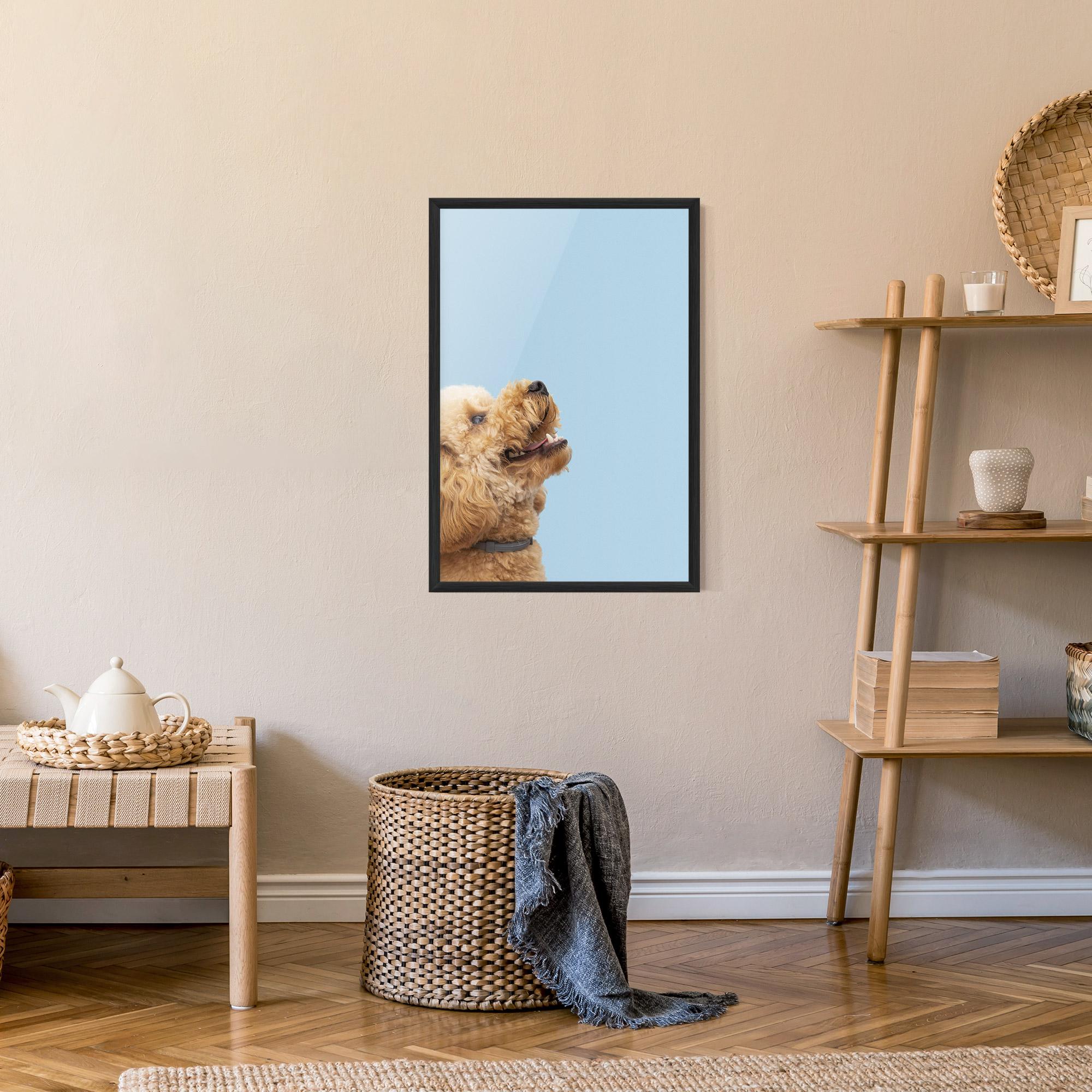 Plakat w Ramie Yellow Cute Dog mockup 9