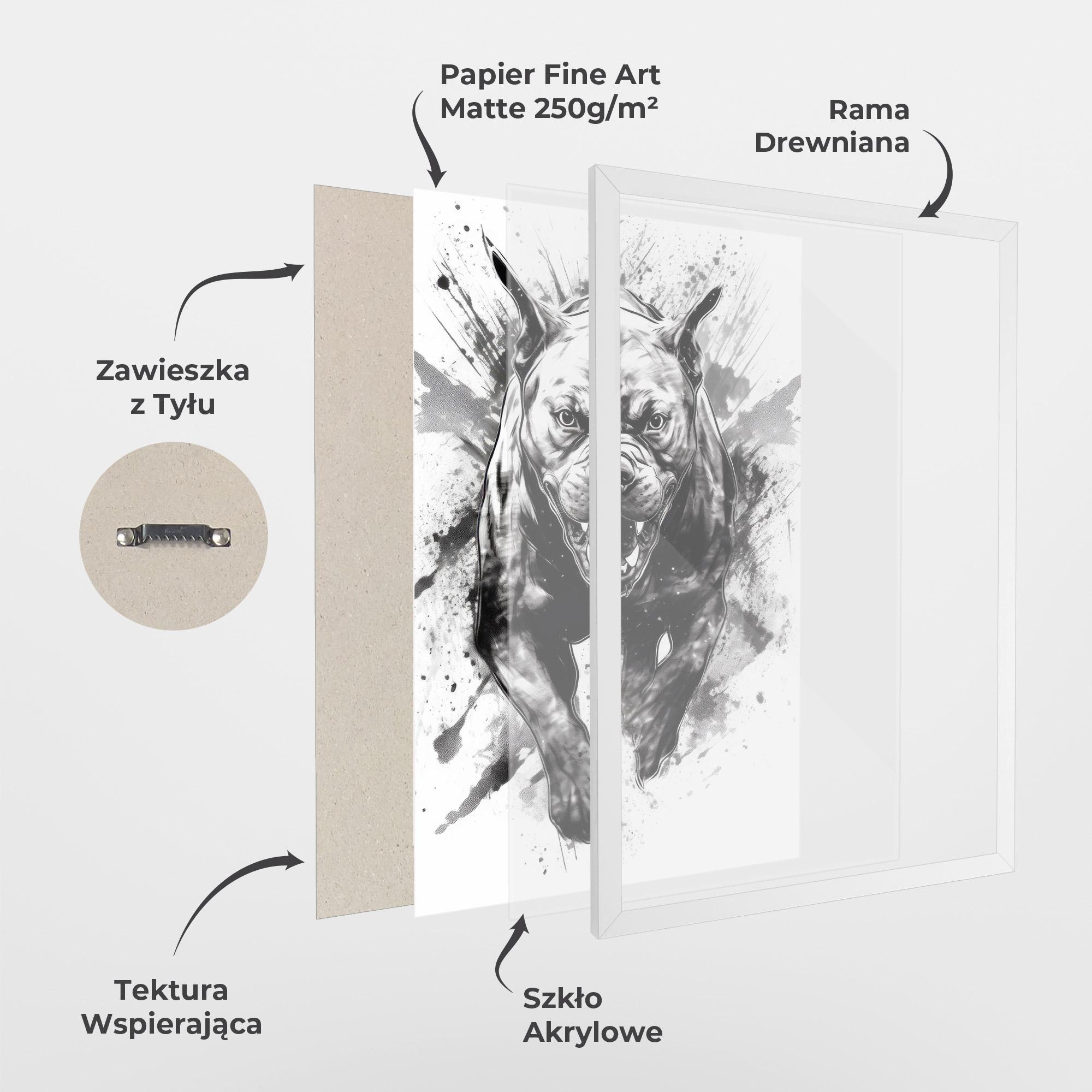 Plakat w Ramie Angry Dog Jump mockup 1