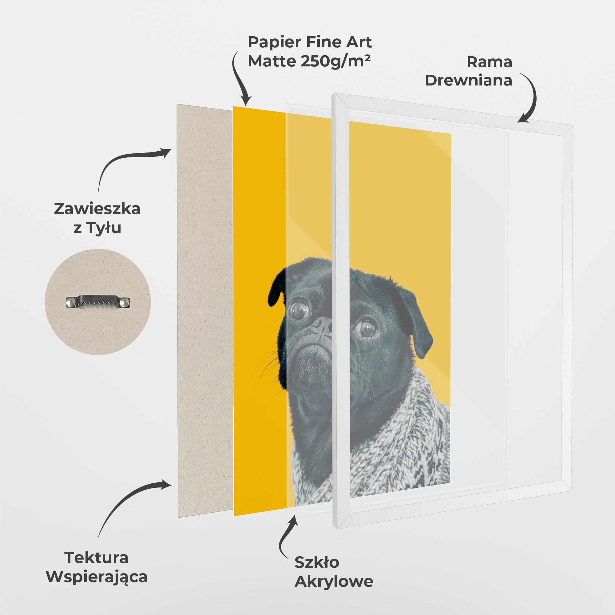 Plakat w Ramie Black Pug mockup 1