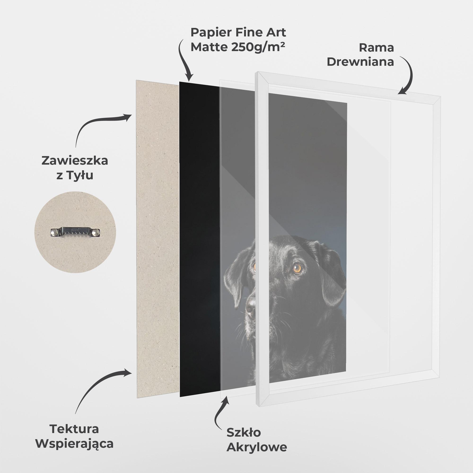 Plakat w Ramie Brown Eyes Dog mockup 1