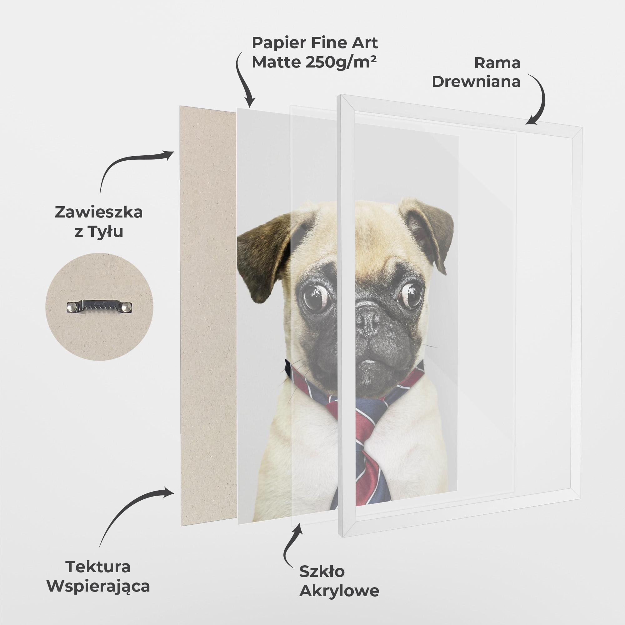 Plakat w Ramie Business Pug mockup 1