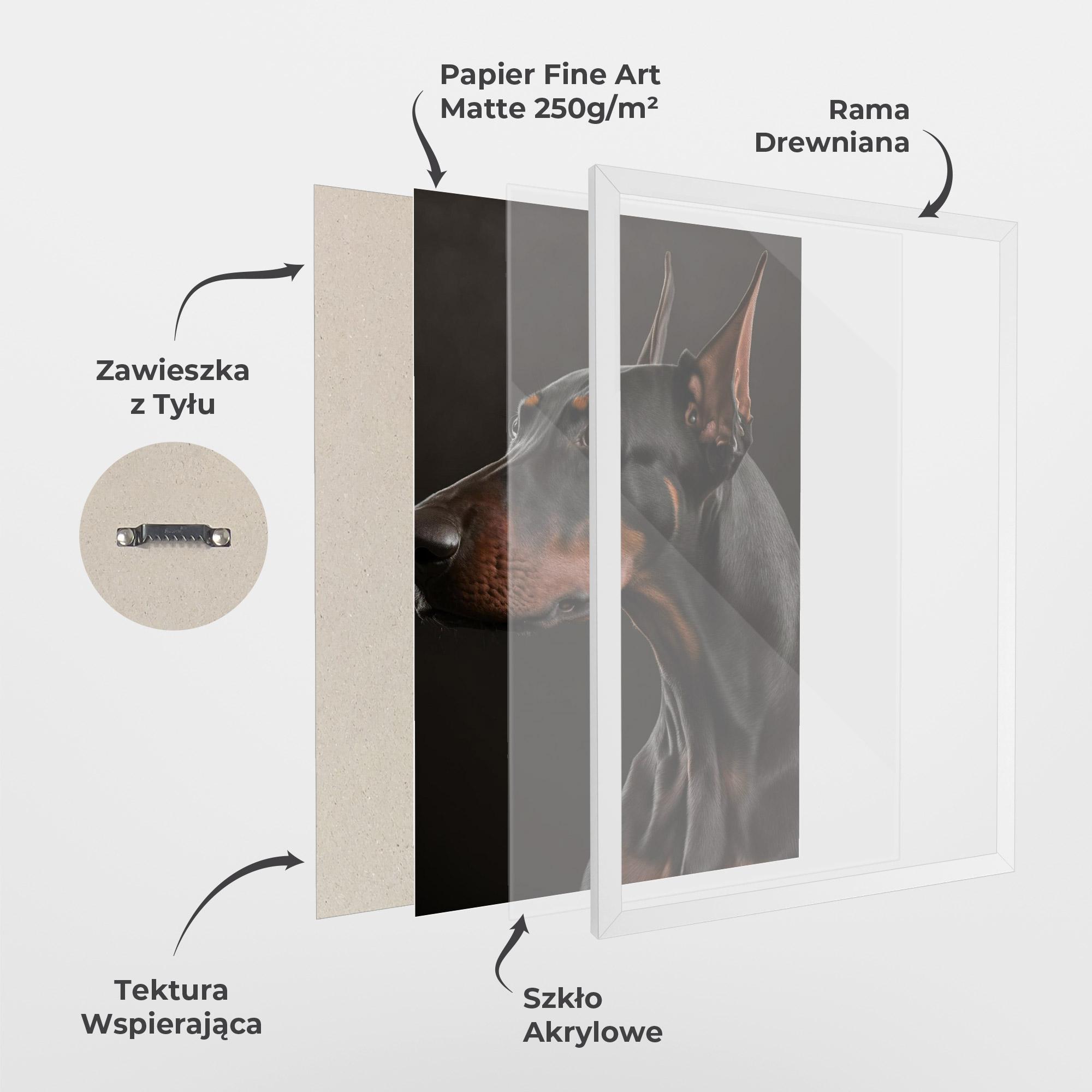 Plakat w Ramie Doberman Dog Portrait mockup 1