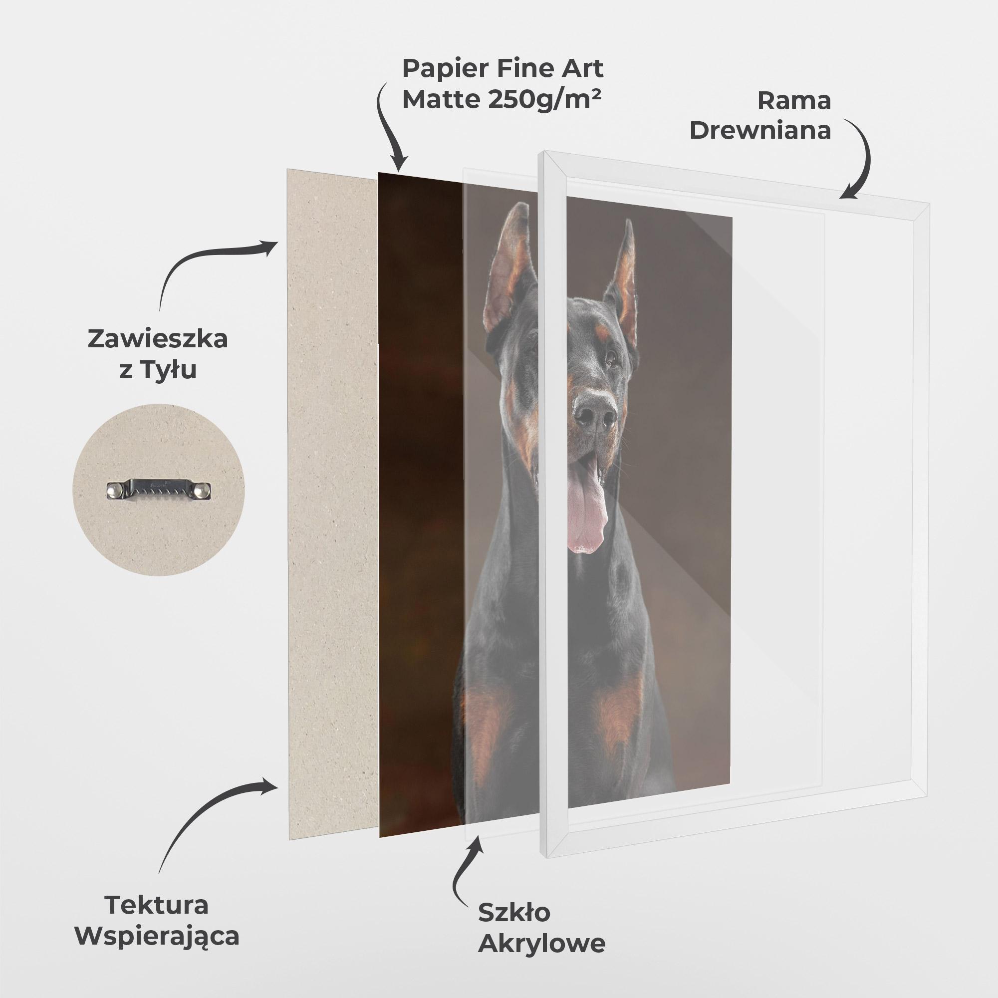 Plakat w Ramie Doberman Looking mockup 1