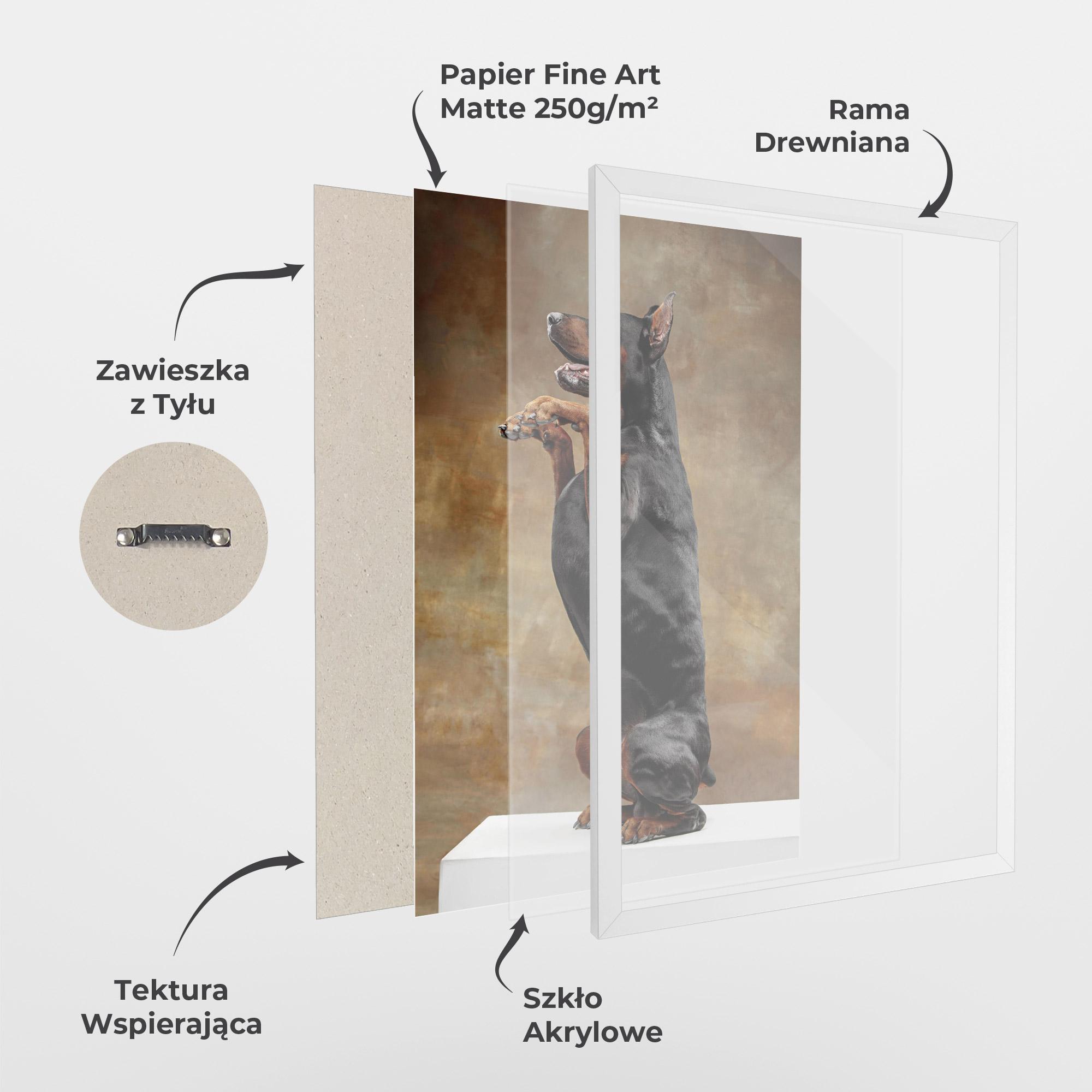 Plakat w Ramie Doberman Standing mockup 1