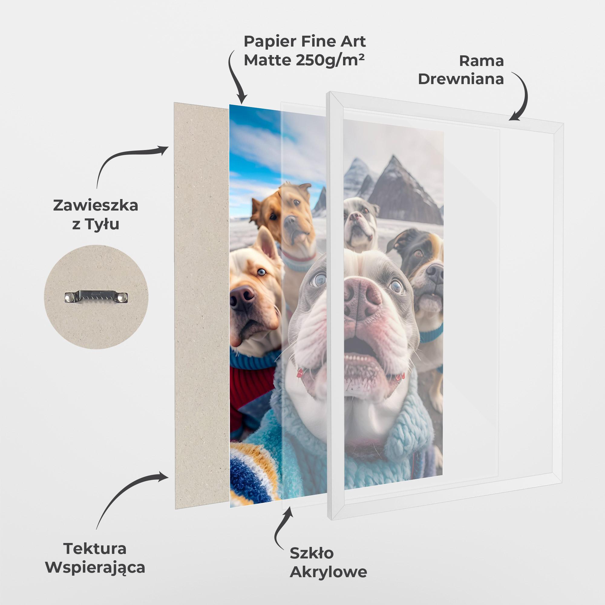 Plakat w Ramie Dogs Selfie Group mockup 1