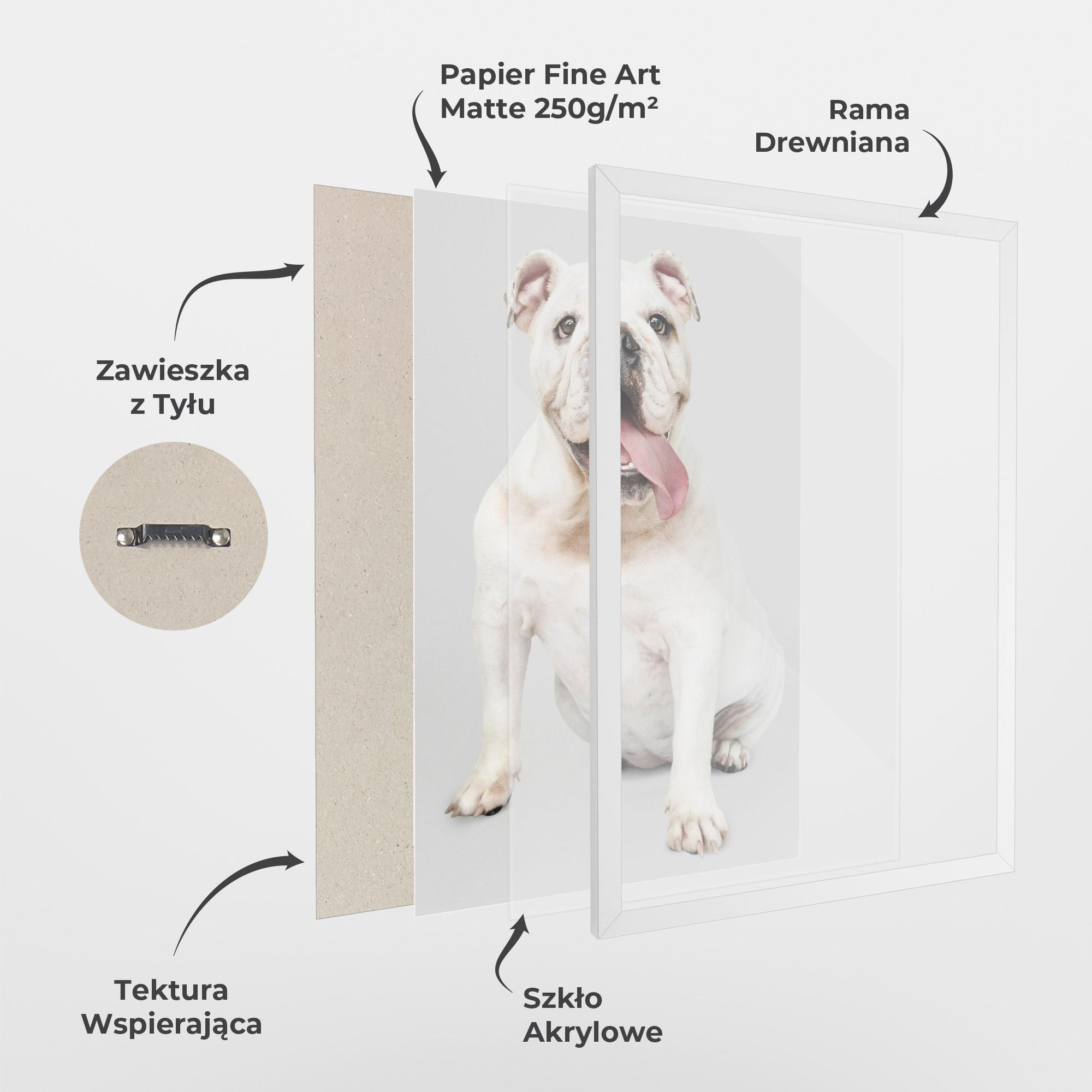 Plakat w Ramie Happy White Dog mockup 1