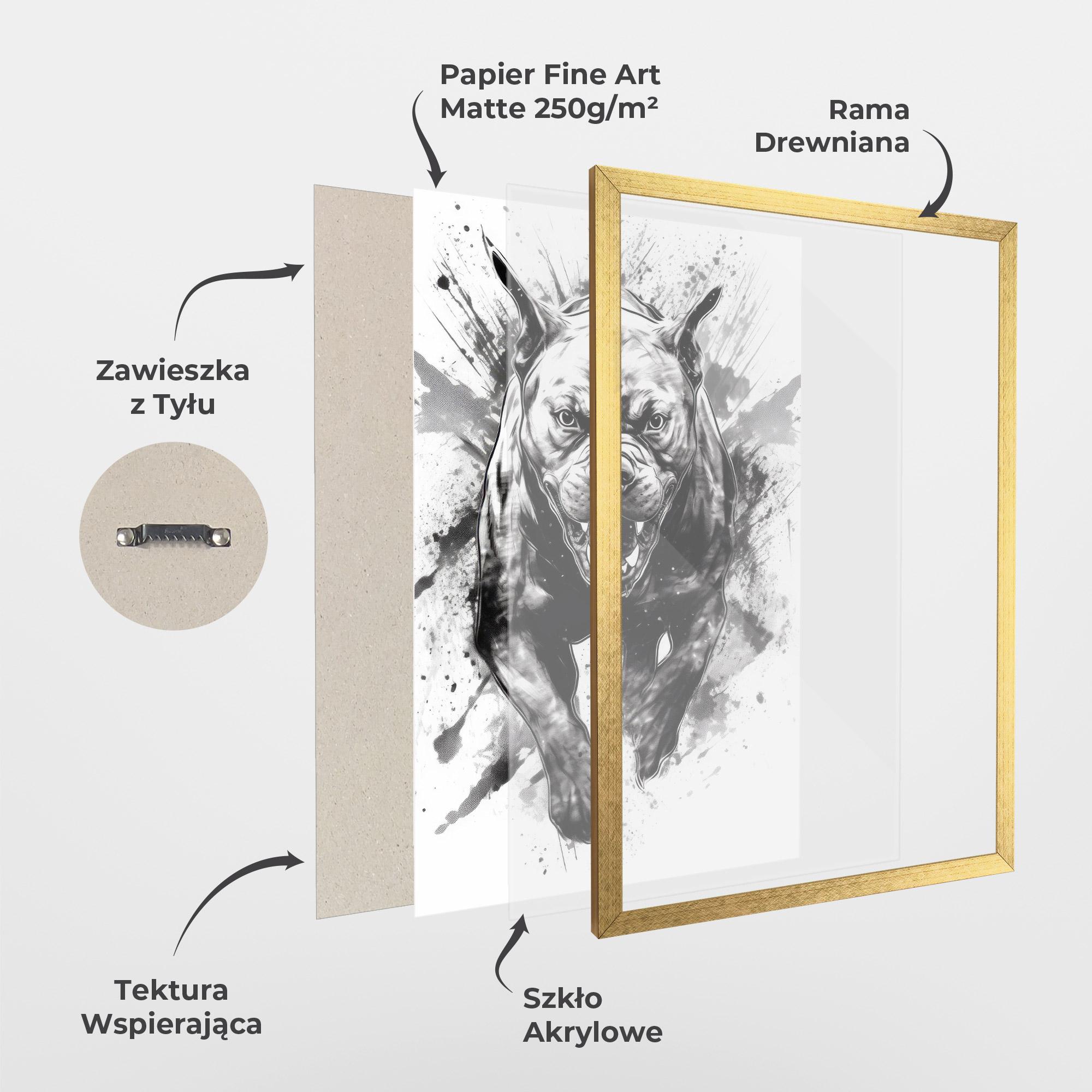 Plakat w Ramie Angry Dog Jump mockup 1