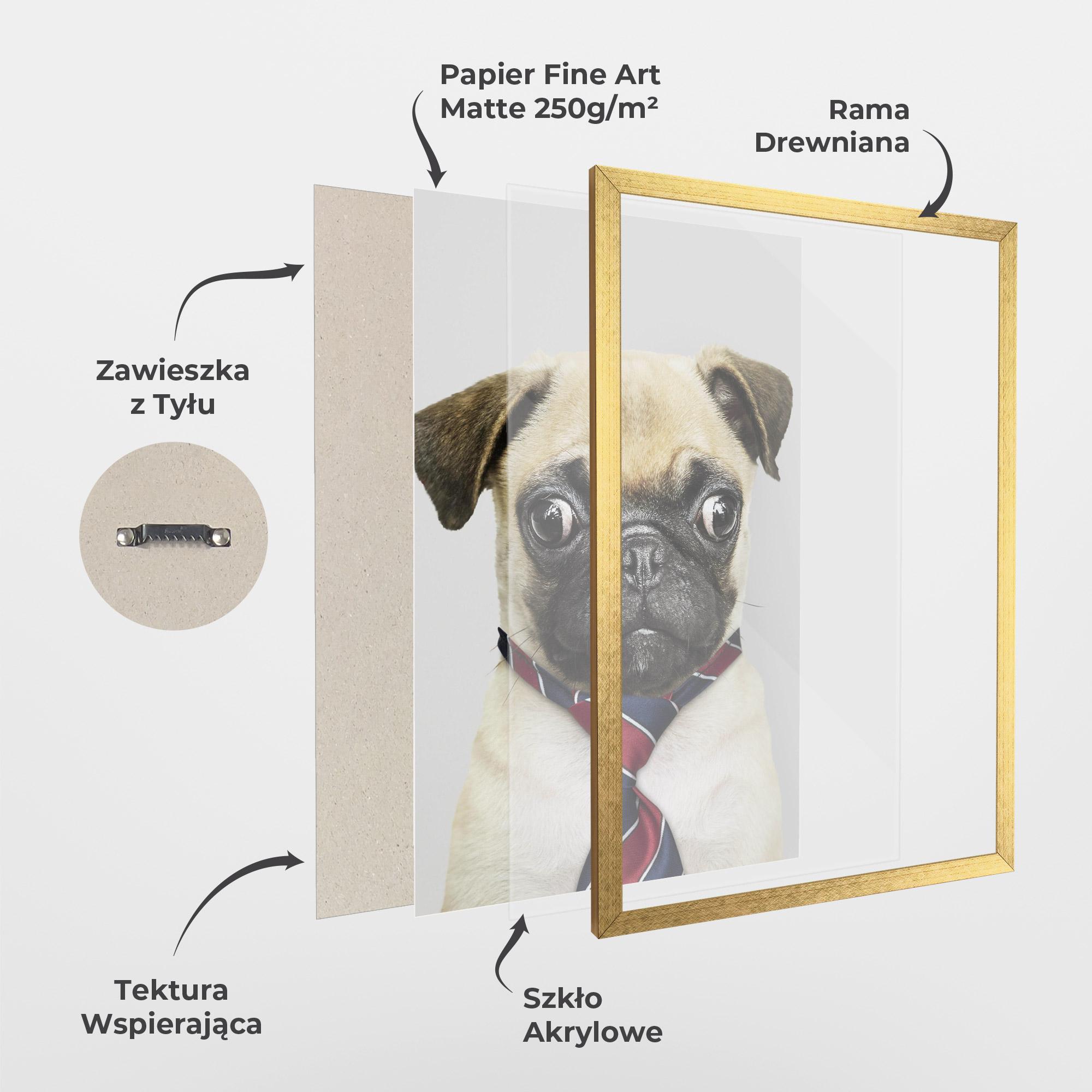 Plakat w Ramie Business Pug mockup 1