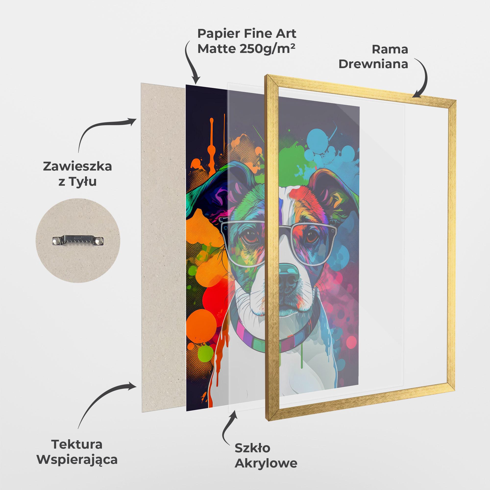 Plakat w Ramie Colorful Dog mockup 1