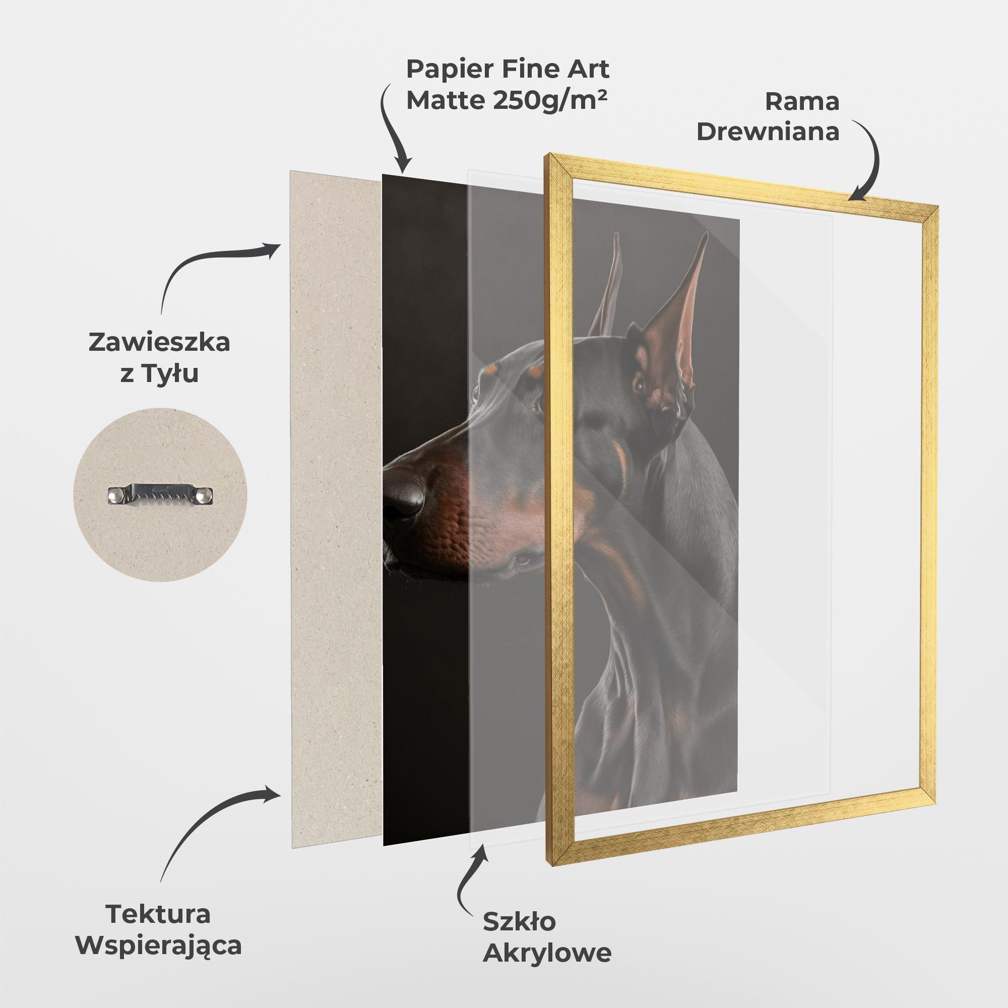 Plakat w Ramie Doberman Dog Portrait mockup 1